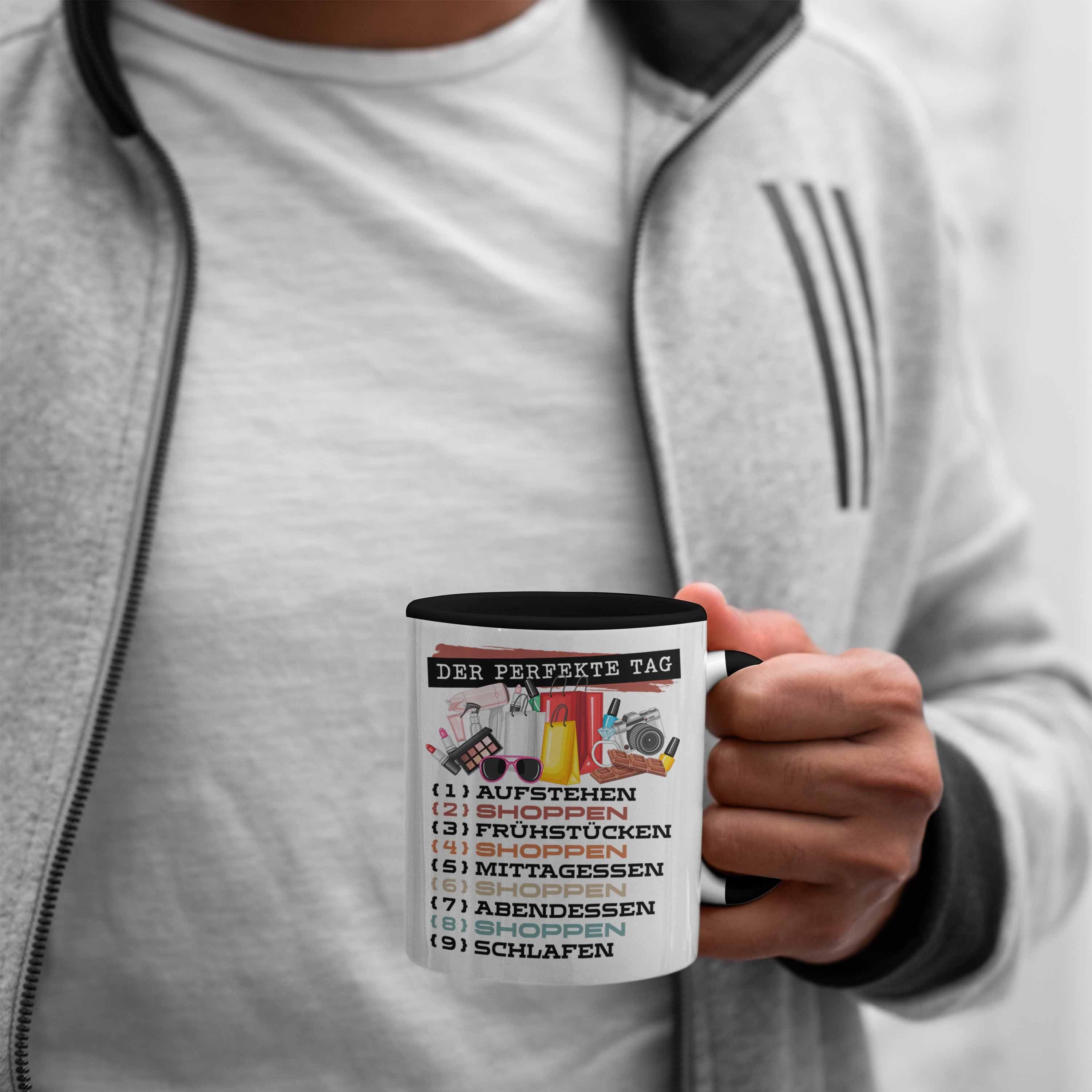 Trendation Tasse - Der Geschenk für Trendation Schwarz Spruch Süchtige Tasse Shopping Shoppen P