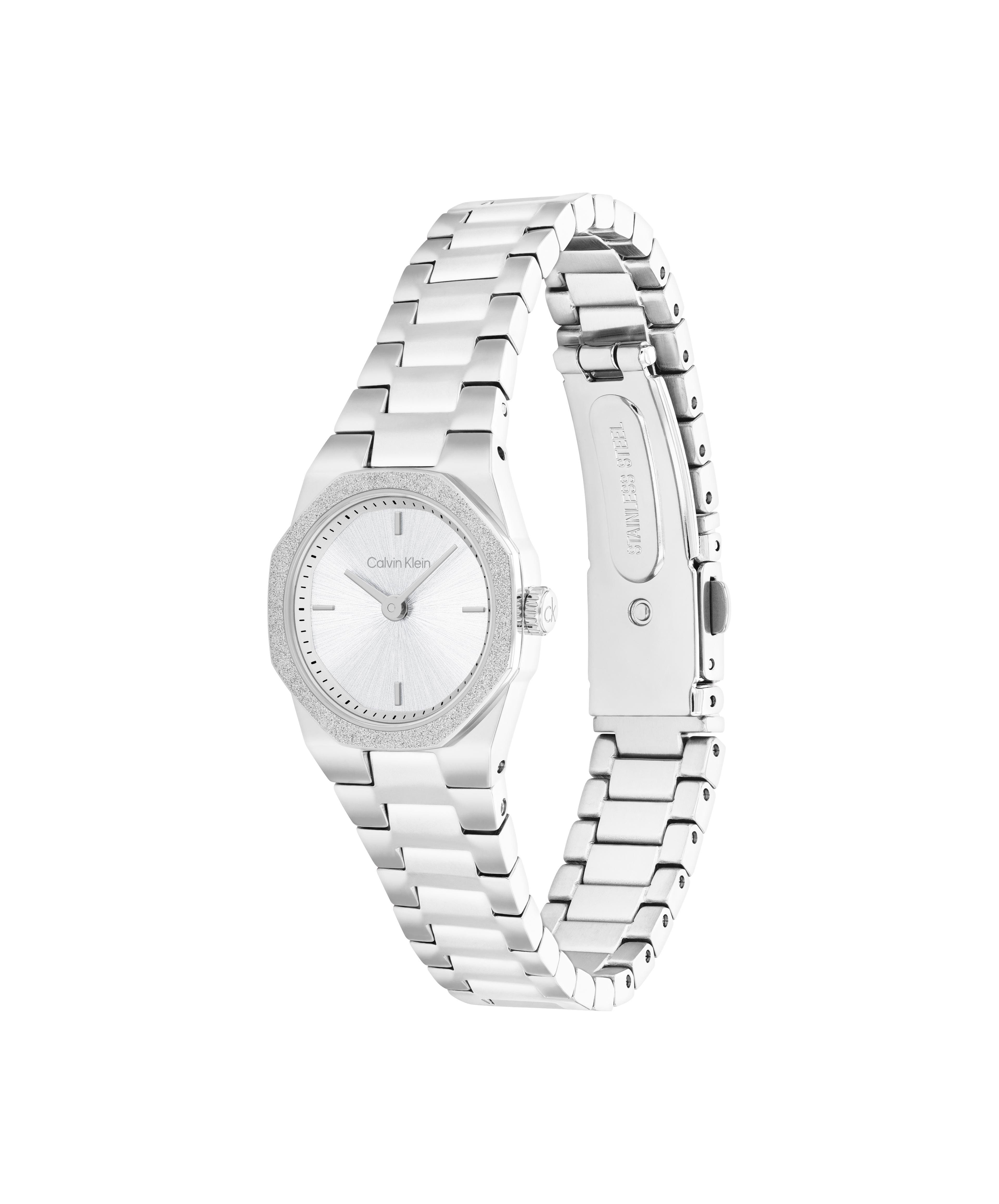 Calvin Klein Quarzuhr Geometric Elegance 25100141, Armbanduhr, Damenuhr, Edelstahlarmband, analog