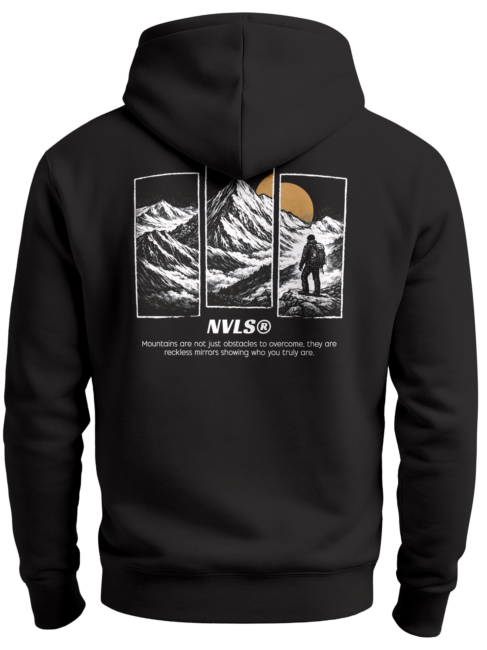 Hoodie Herren Hoodie Backprint Wandern Himalaya Rückenaufdruck Motiv