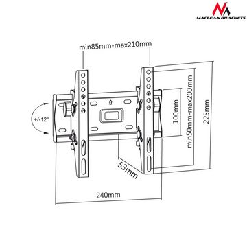 Maclean MC-667 TV-Wandhalterung, (bis 42,00 Zoll, Neigbar; integr. Wasserwaage)
