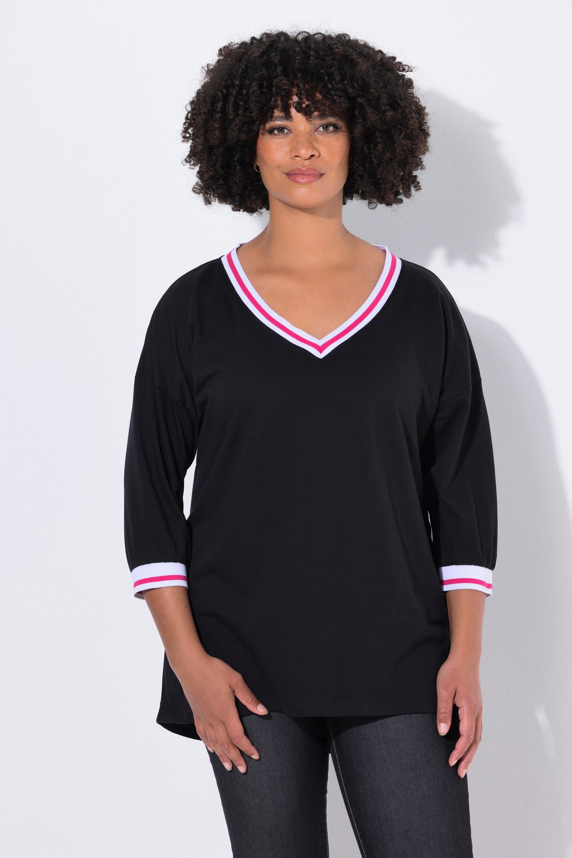 Angel of Style T-Shirt T-Shirt oversized Streifenbündchen 3/4-Ärmel günstig online kaufen