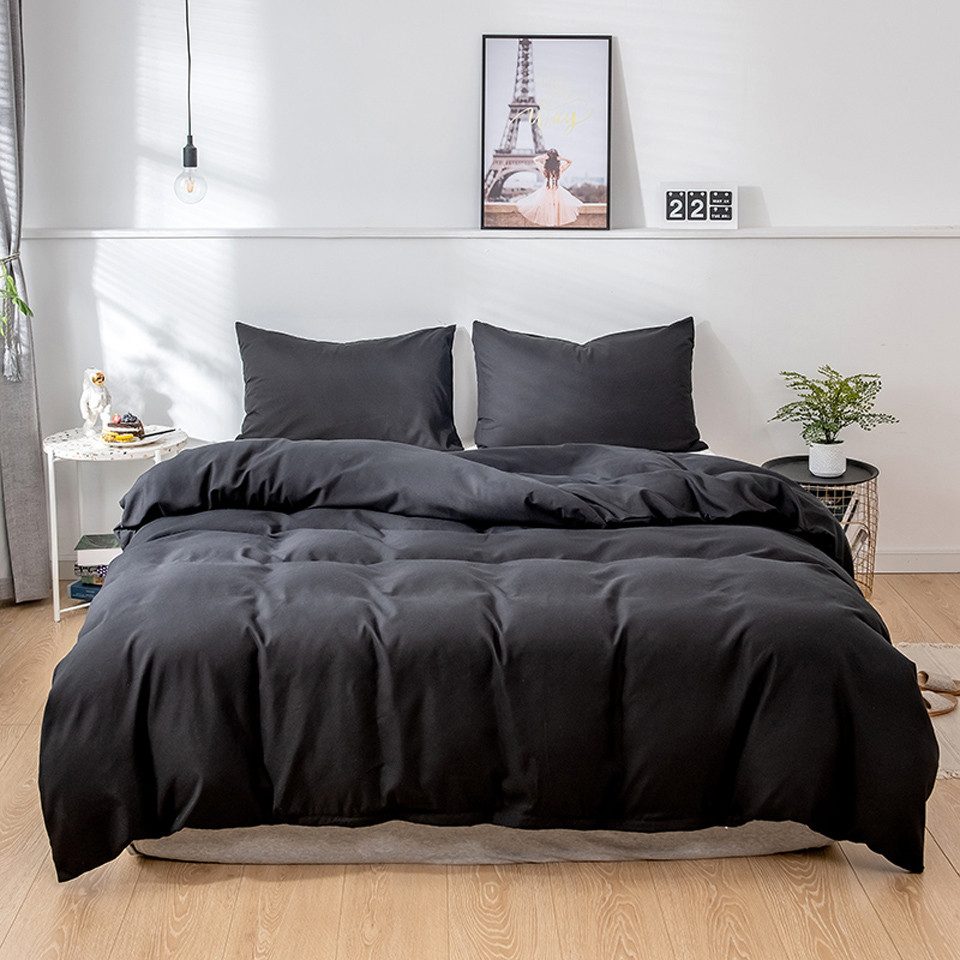 Bettwäsche Polyester, sehr weich und kuschelig, unifarbene Bettwäsche, Coonoor, 3 teilig, zeitlose Bettwäsche mit Reißverschluss