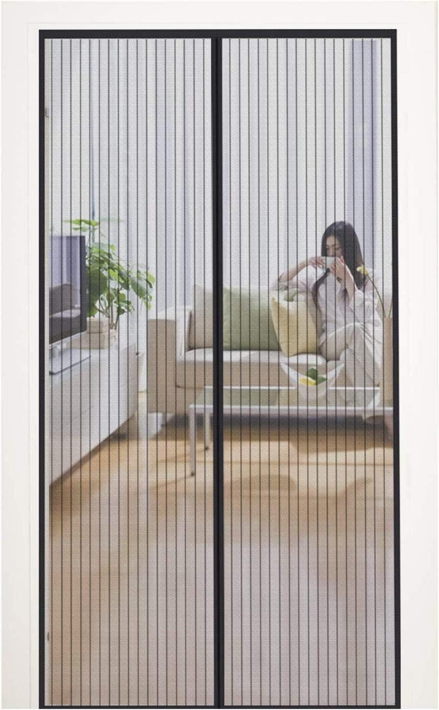 Schädlingsschutznetz Fliegengitter magnetisch 100x230 cm Schwarz - Magnetverschluss