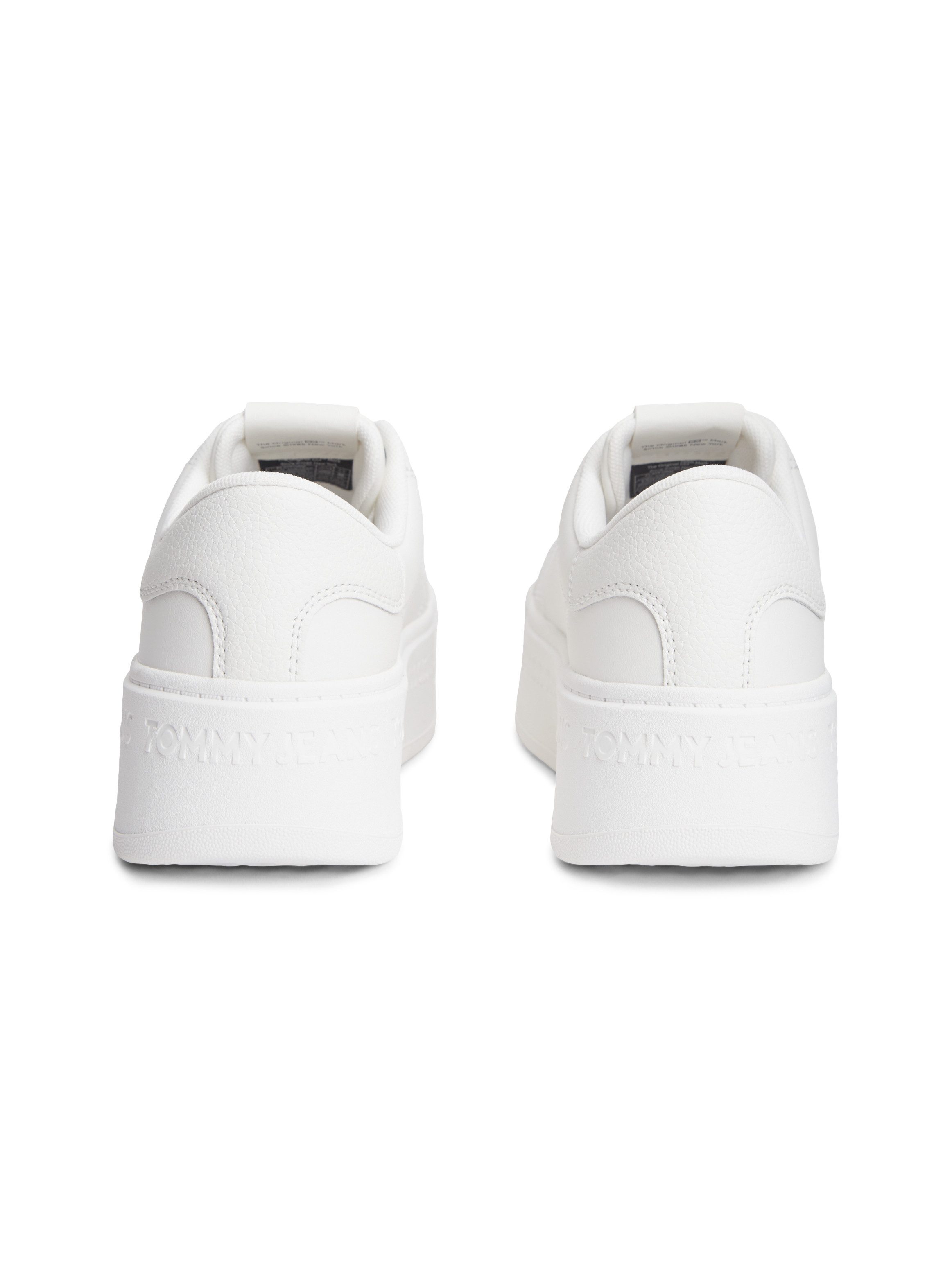 Tommy Jeans TJW SCRIPT CUPSOLE FLATFORM Plateausneaker Freizeitschuh, Halbschuh, Schnürschuh mit seitlicher Logoflagge