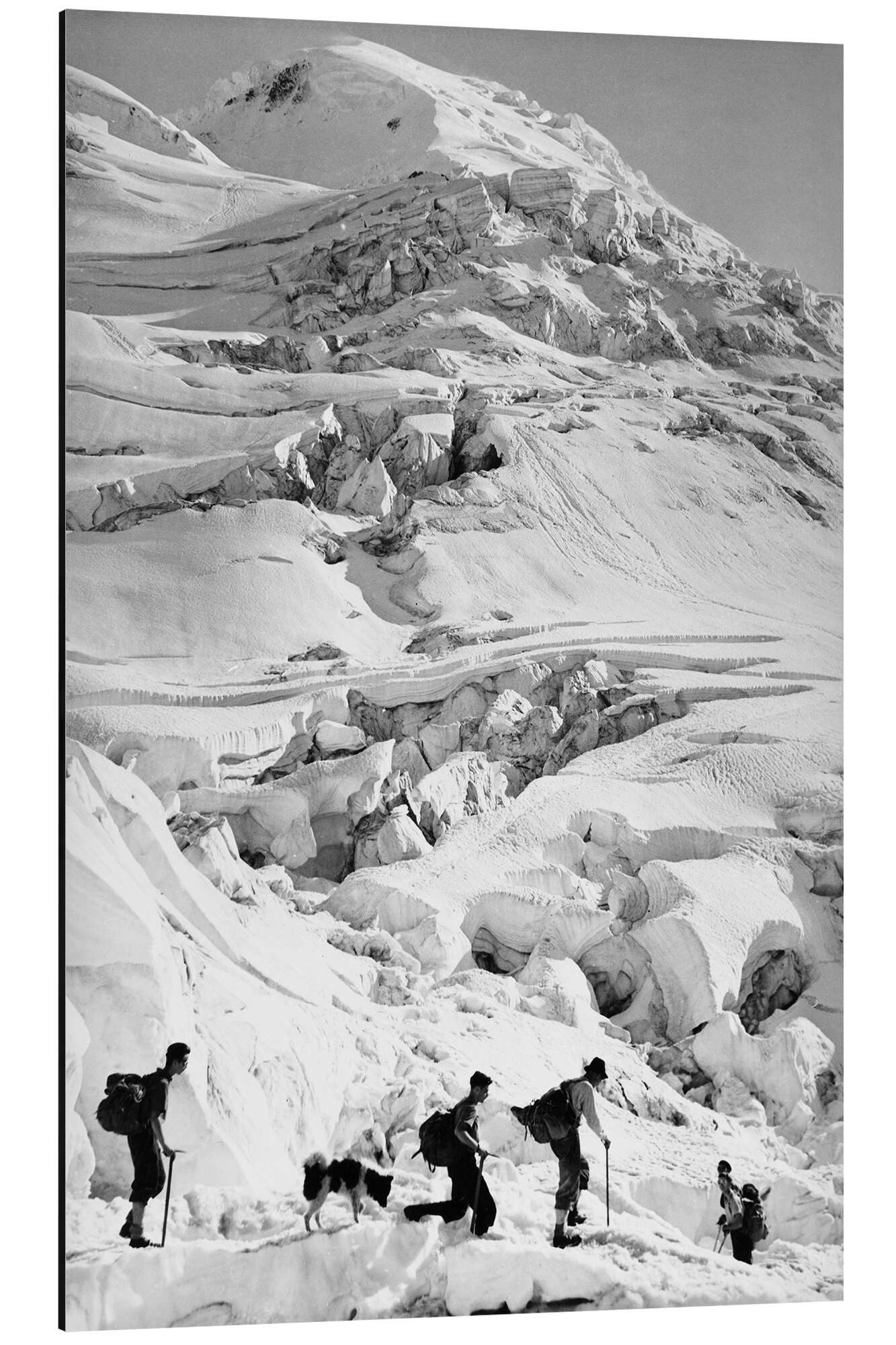Posterlounge Wandbild Wanderer in den Alpen, Vintage Ski Collection, erhältlich als Poster, Leinwandbild, Wandsticker oder Acrylglasbild