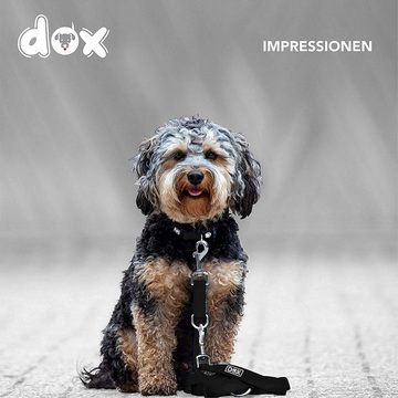DDOXX Hundeleine Hundeleine Nylon, 3fach verstellbar, 2m, Schlepp-Führ-Leine Schwarz