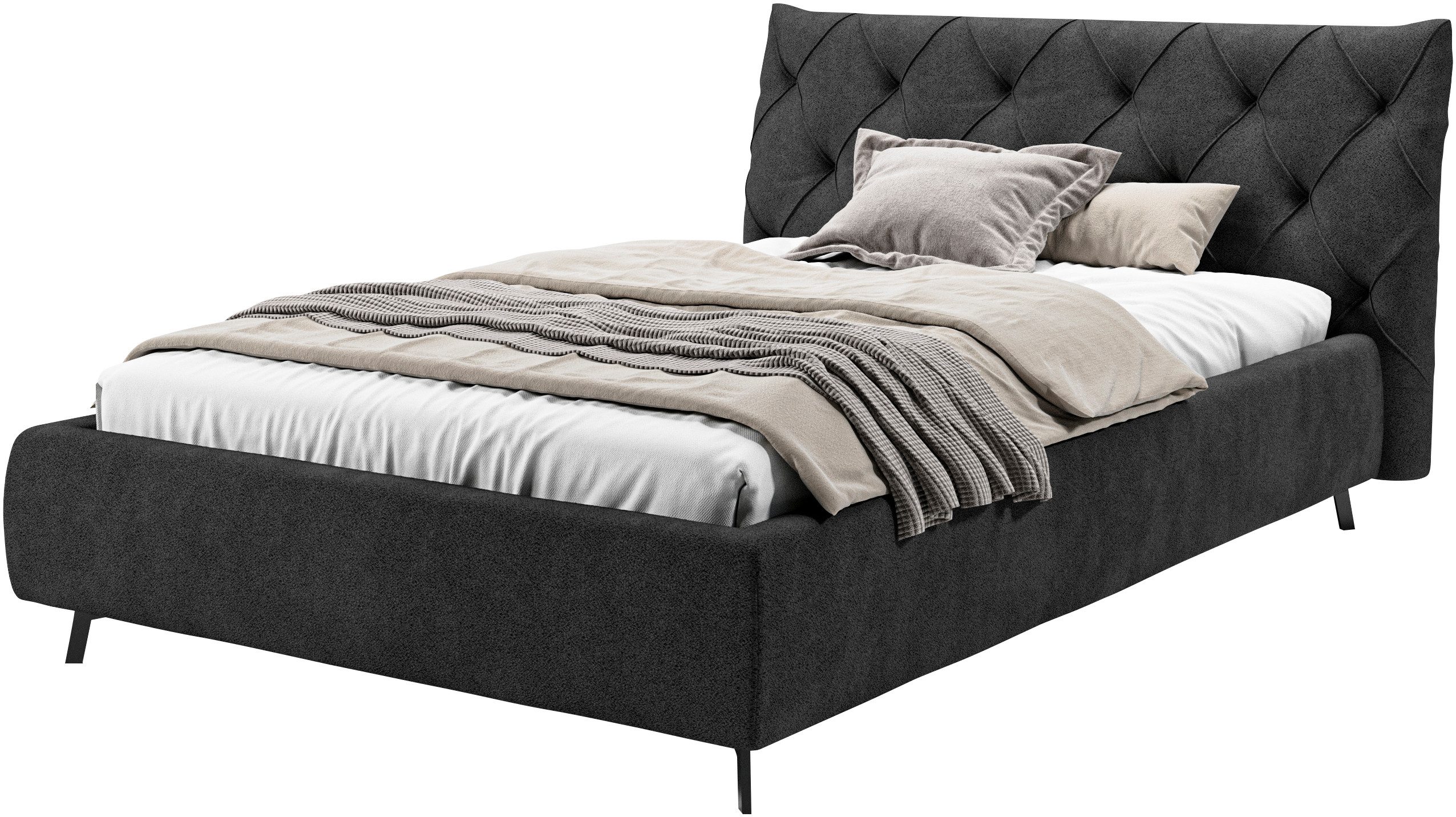 Home affaire Polsterbett Elloree, in 4 Breiten bis 200cm, auch in Leder, Kopfteilhöhe 105 cm, belastbar bis 280 kg, auch in Überlänge 220cm