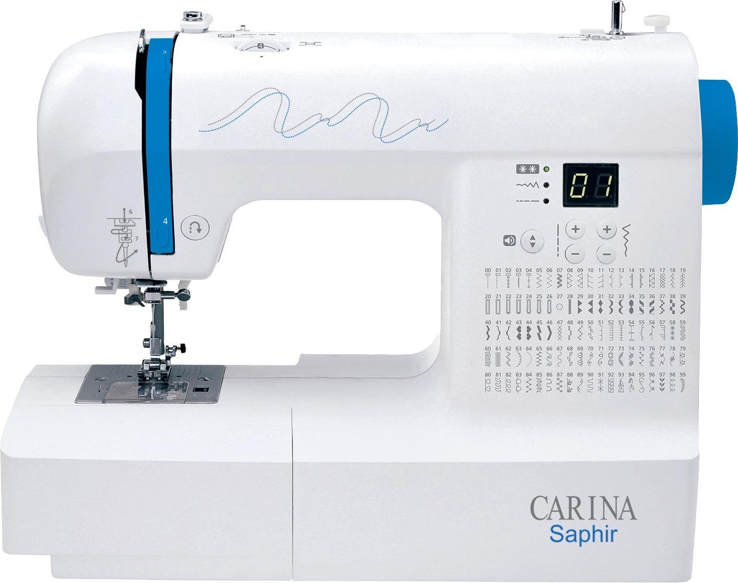 Carina Computer-Nähmaschine Nähmaschine SAPHIR, computergesteuert, 100 Programme, 100 Stichprogramme