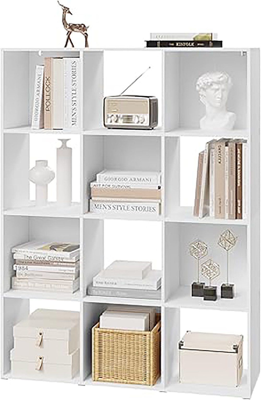 EUGAD Bücherregal, 1-tlg., 4 Ebenen, mit 12 Fächern, freistehendes Würfelre günstig online kaufen