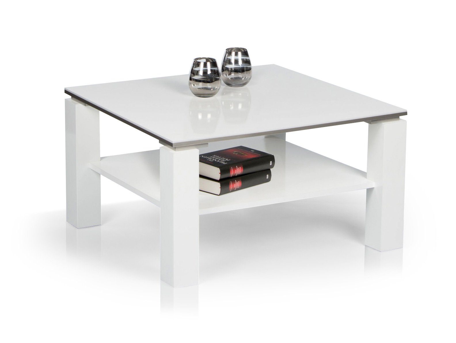 Moebel-Eins Couchtisch, RABEA Couchtisch, Material Dekorspanplatte, weiss Hochglanz