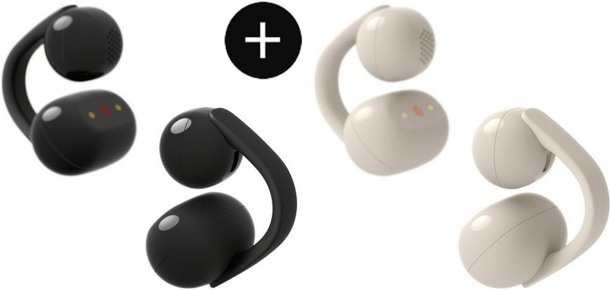 Sony 2erSet LinkBuds Clip WF-LC900B + WF-LC900C Open-Ear-Kopfhörer (Rauschunterdrückung, True Wireless, integrierte Steuerung für Anrufe und Musik, Bluetooth, Set WF-LC900B schwarz + WF-LC900C greige)