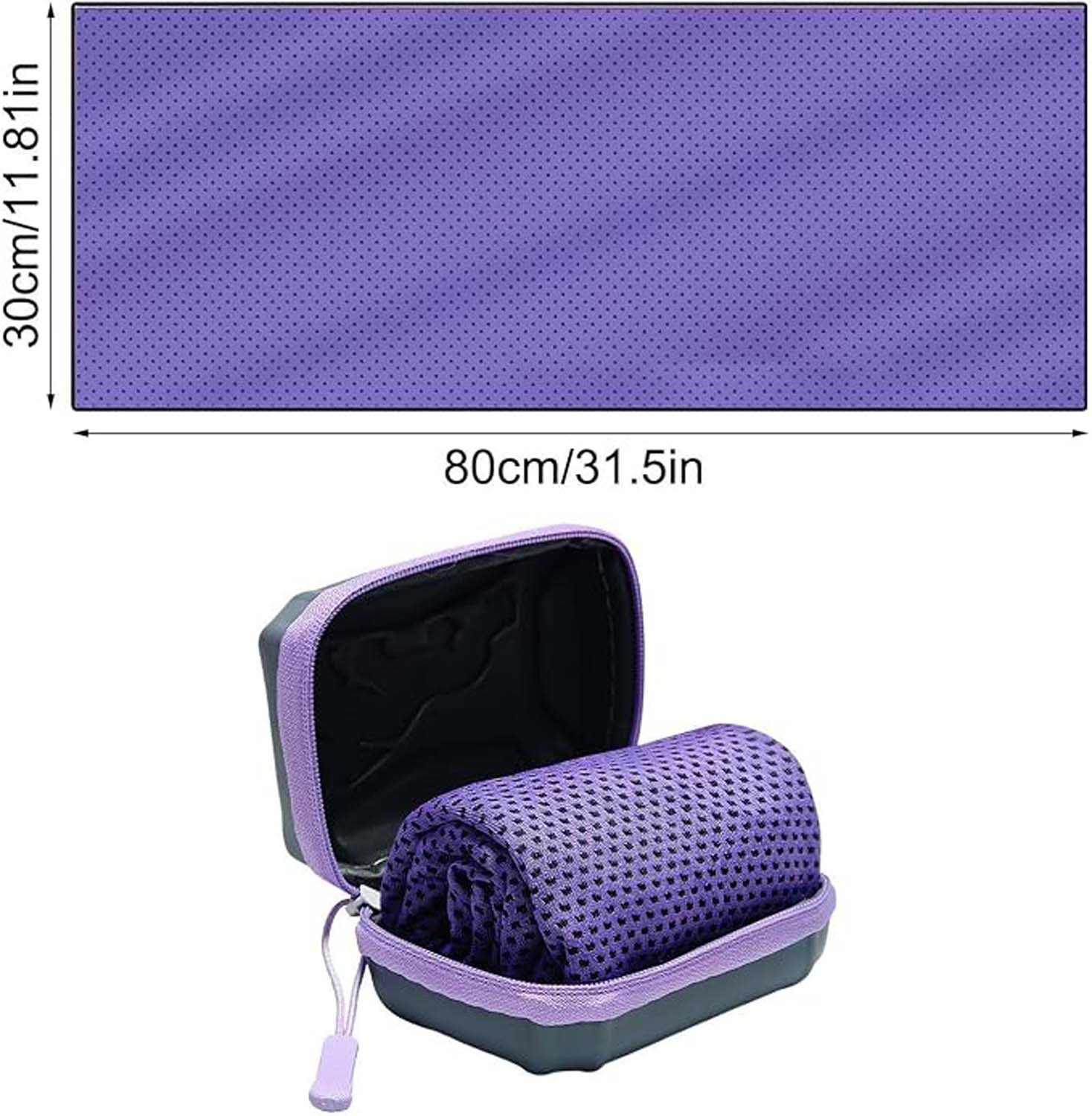 nsihing Sporthandtuch 2 Pack Kühltuch Mit Aufbewahrungsbox, 80x30cm Handtuch, (2-St) – Bild 2 von 5