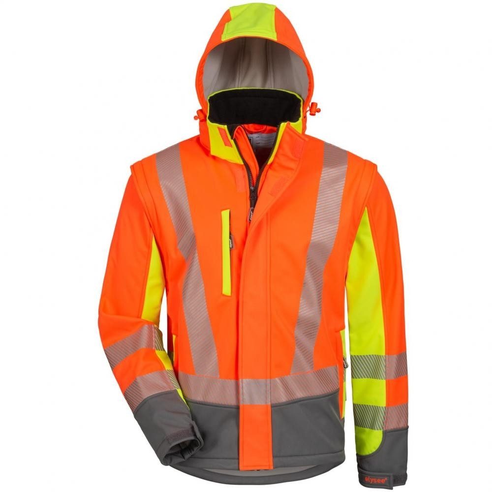 Schutzjacke ATANAS Warnschutz-Softshelljacke ELYSEE® Orange / Gelb / Grau, Gr.L