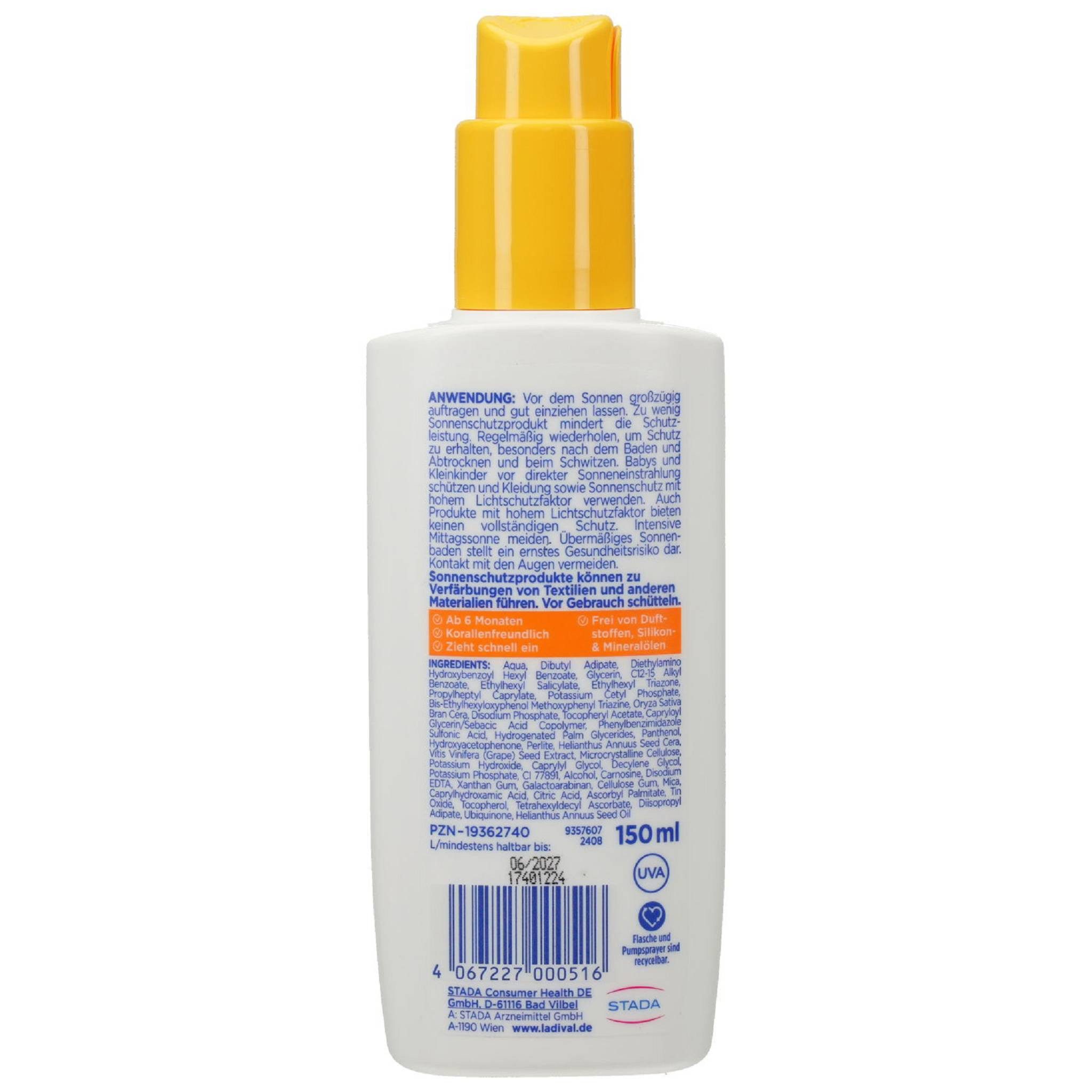 Ladival Sonnenschutzcreme LADIVAL empfindliche Kinderhaut Spray LSF 50+ 150ml