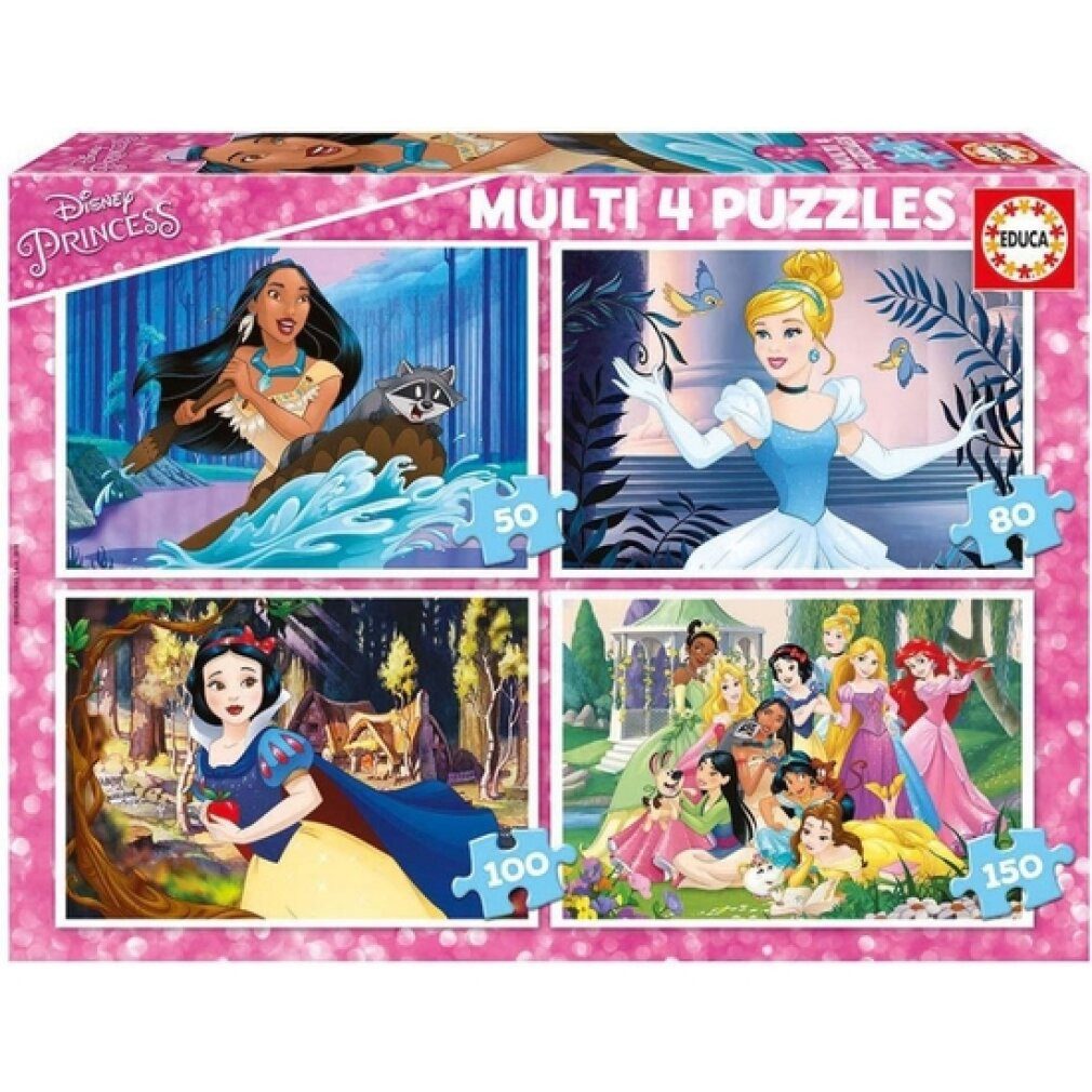 Educa Puzzle Disney Prinzessin Multi-Puzzle 50-80-100-150Stück, Puzzleteile