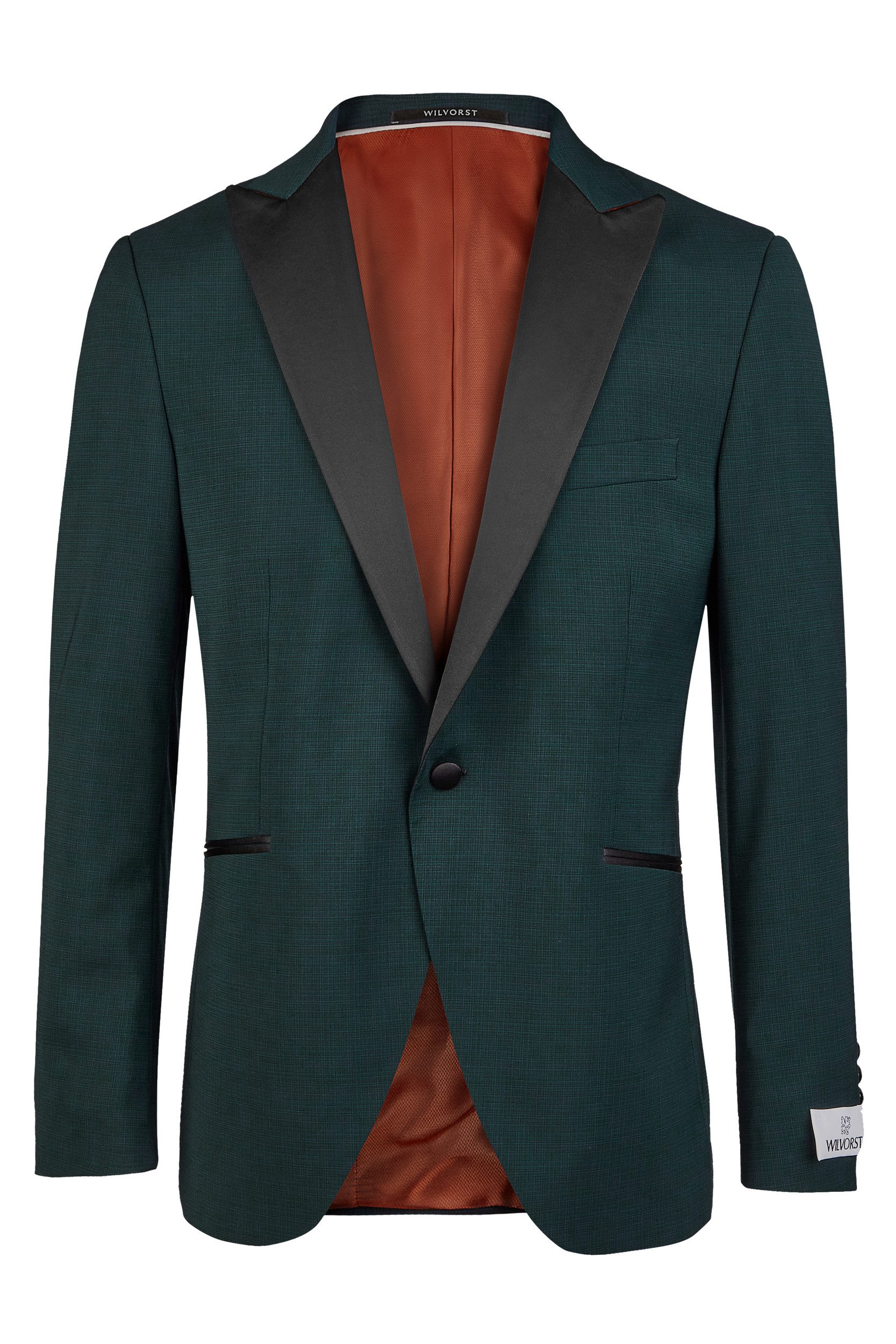 Wilvorst Sakko Wilvorst CLASSICs Herren Smokingsakko Spitzfacon Drop8 Grün