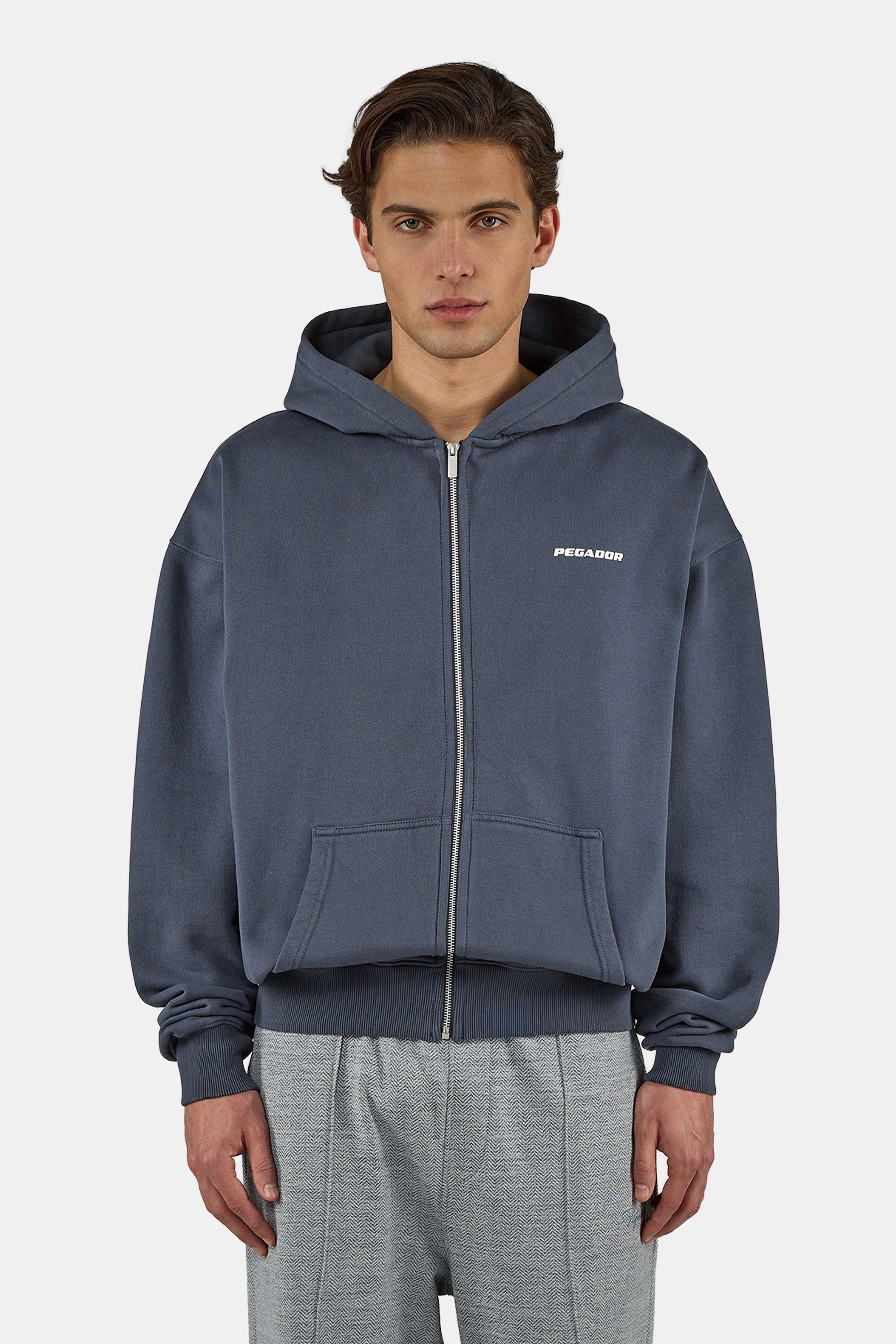 PEGADOR Kapuzensweatjacke Colne Logo Oversized Sweat Jacket Baumwollmischun günstig online kaufen
