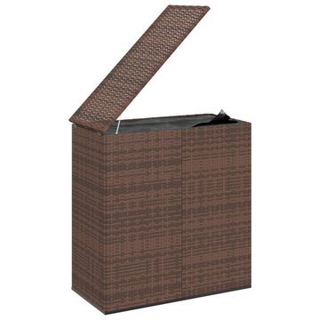 vidaXL Gartenbox Garten-Kissenbox PE Rattan 100x49x103,5 cm Braun