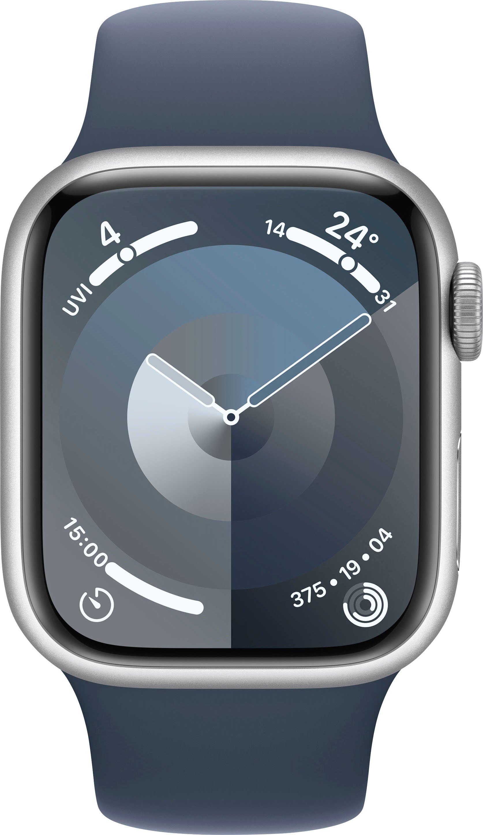 GPS Sport OS Silber Series 9 Band Smartwatch (4,1 41mm | Apple Watch 10), Watch + Cellular Aluminium Sturmblau cm/1,61 Zoll,