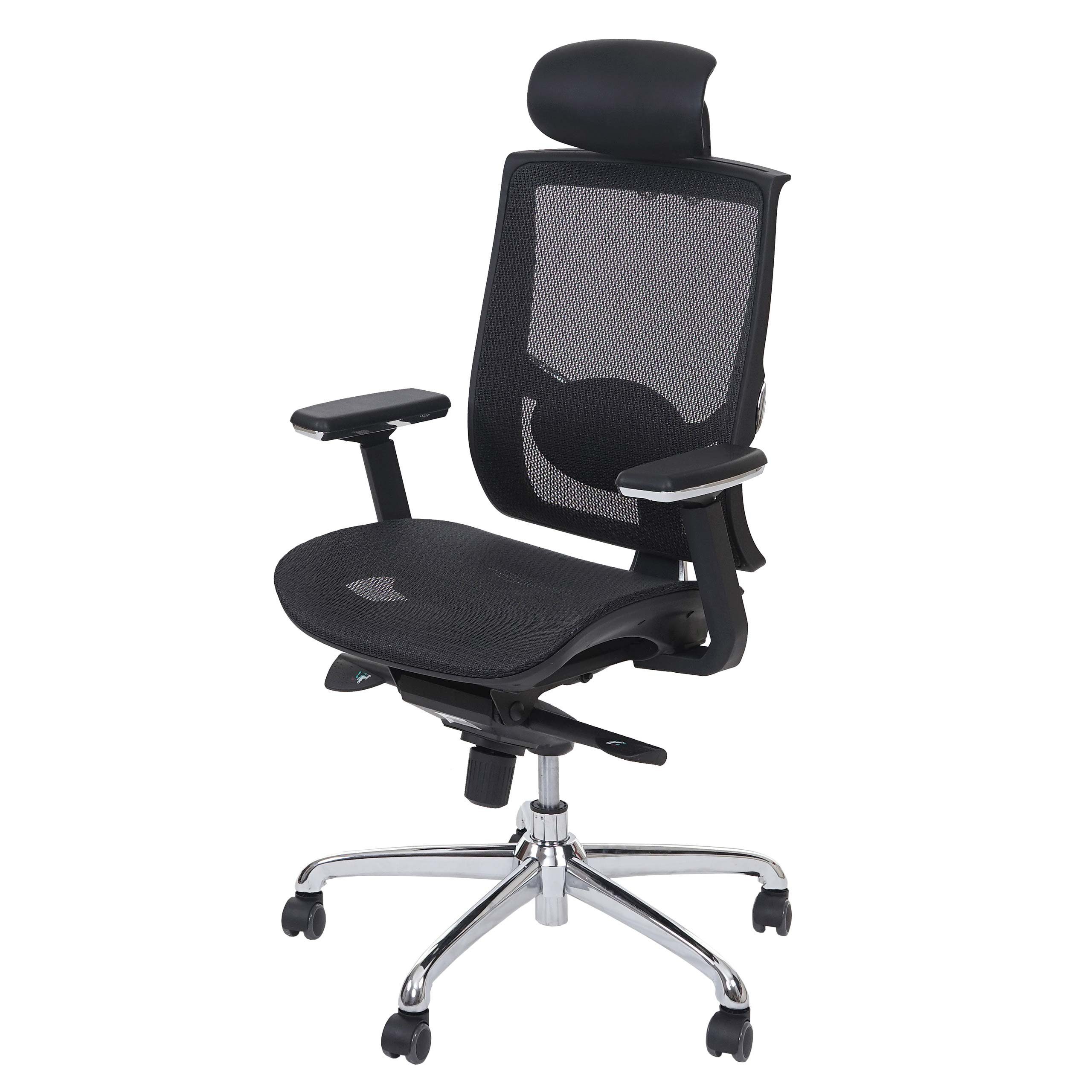 MCW Schreibtischstuhl MCW-A55, Rücken, Kopfstütze Höhenverstellbare Luftzirkulation am und Sitzfläche