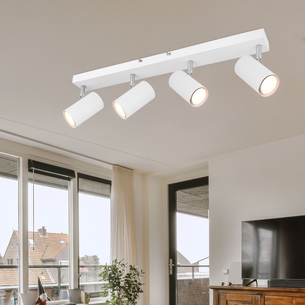 GLOBO LIGHTING LED Deckenspot, Leuchtmittel nicht inklusive, Deckenlampe Spot 4 flammig Deckenstrahler weiß Deckenleuchte