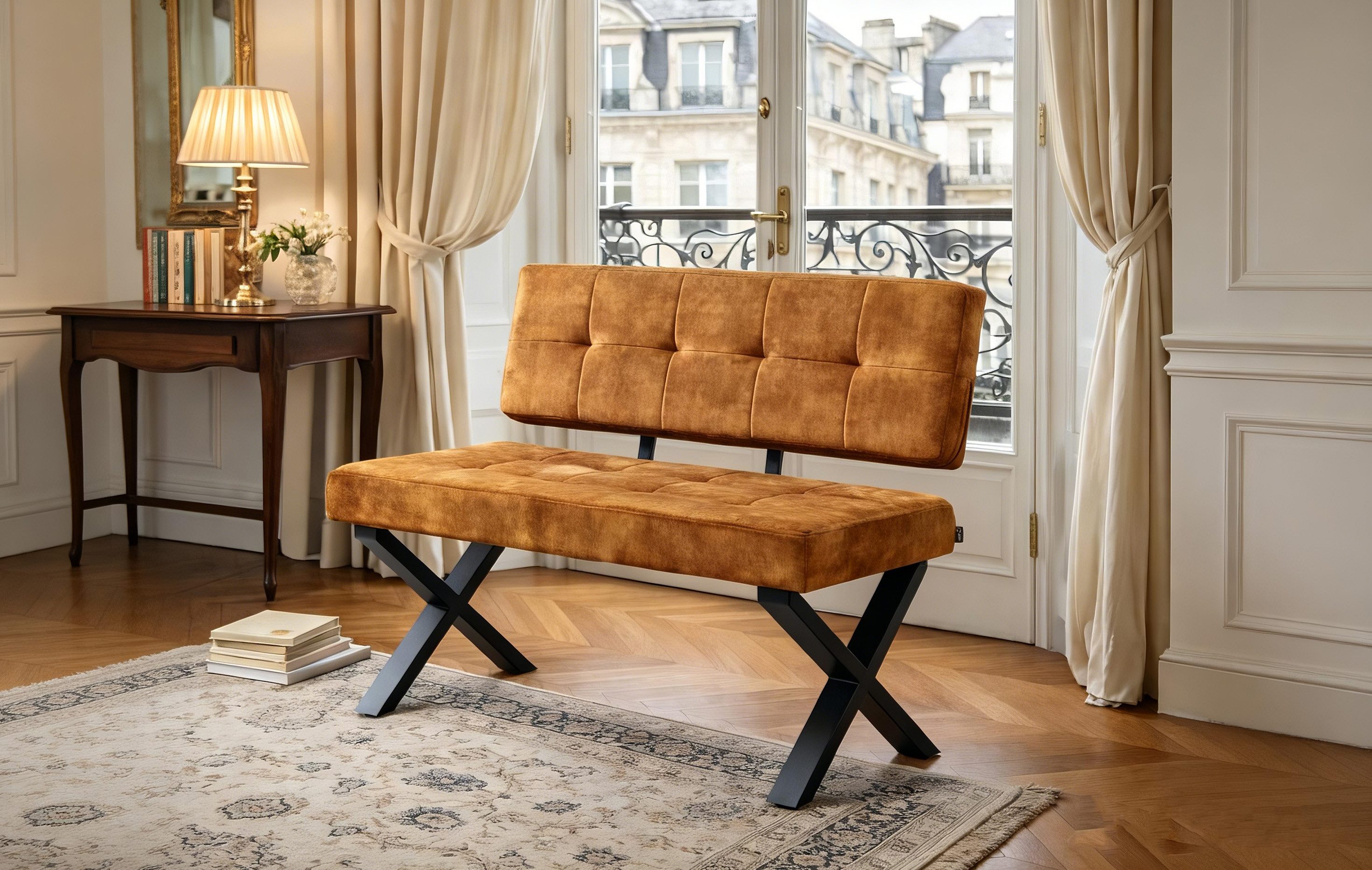 B&D home Essbank KAREN (1-St), gepolstert, Metallgestell, mit oder ohne Rückenlehne, in 120/140/160cm