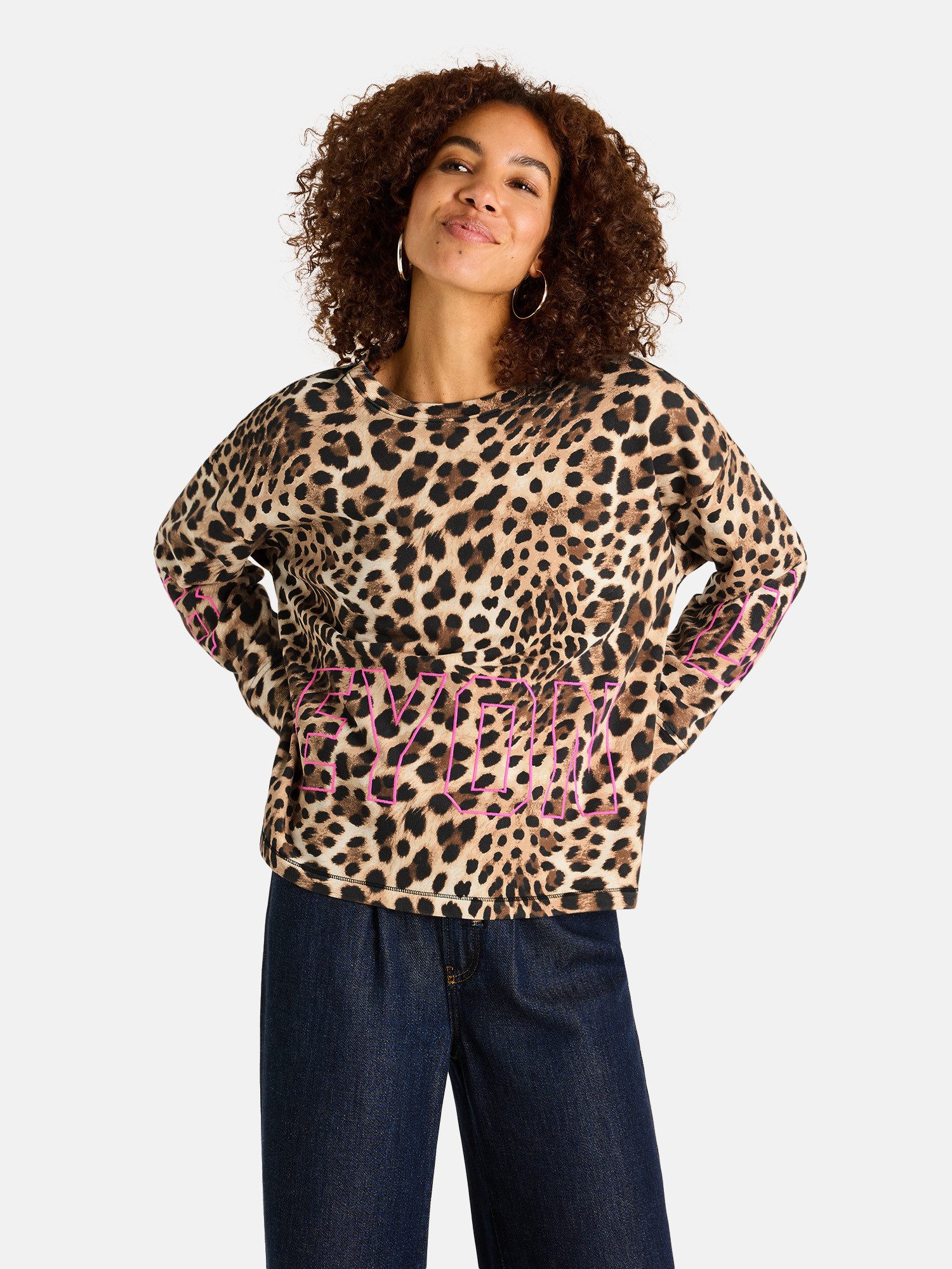 Lieblingsstück Sweater SuleL mit gesticktem Schriftzug, lockere Passform