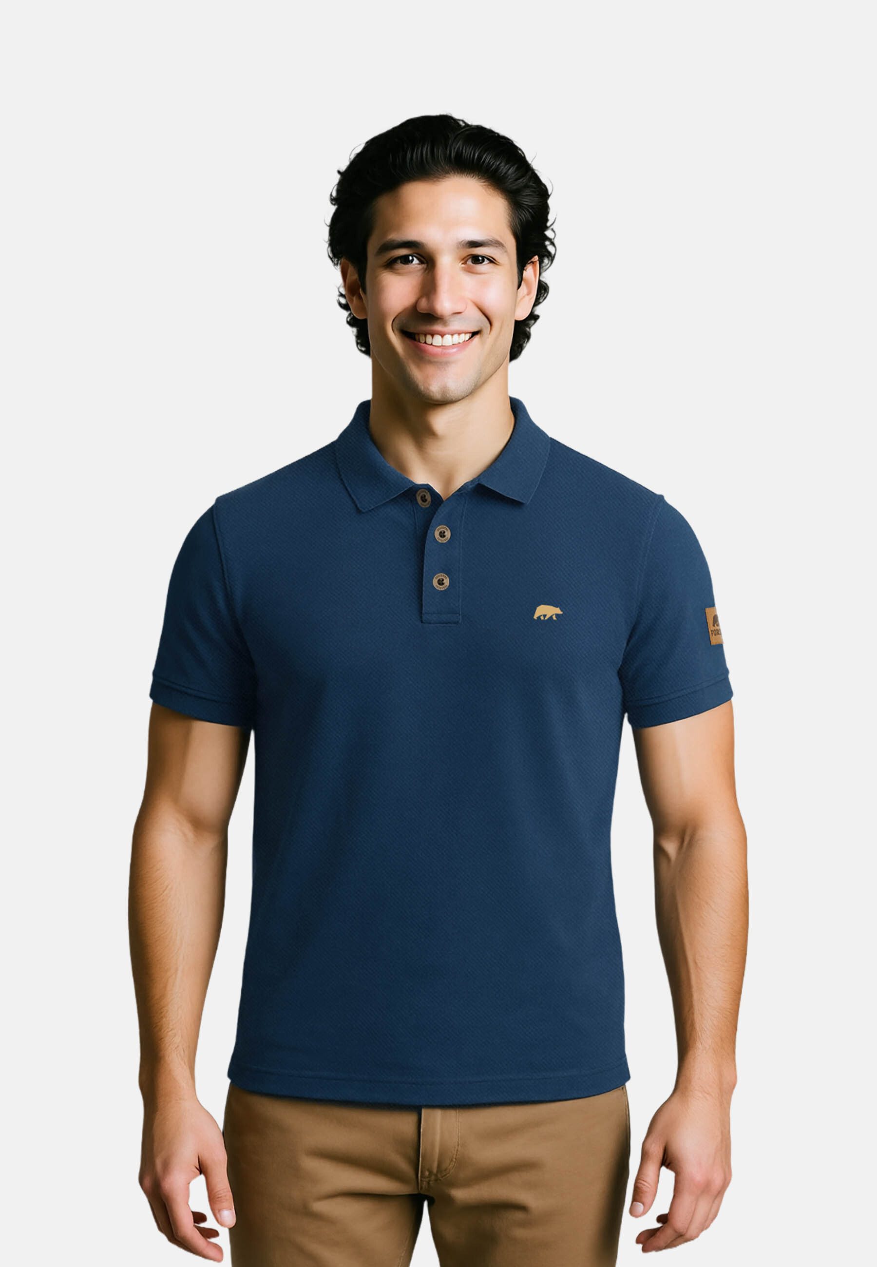 FORSBERG Poloshirt Poloshirt im Denim-Look