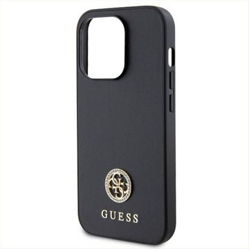 Guess Smartphone-Hülle Guess Apple iPhone 14 Pro Max Schutzhülle Case Strass Metal Logo Black