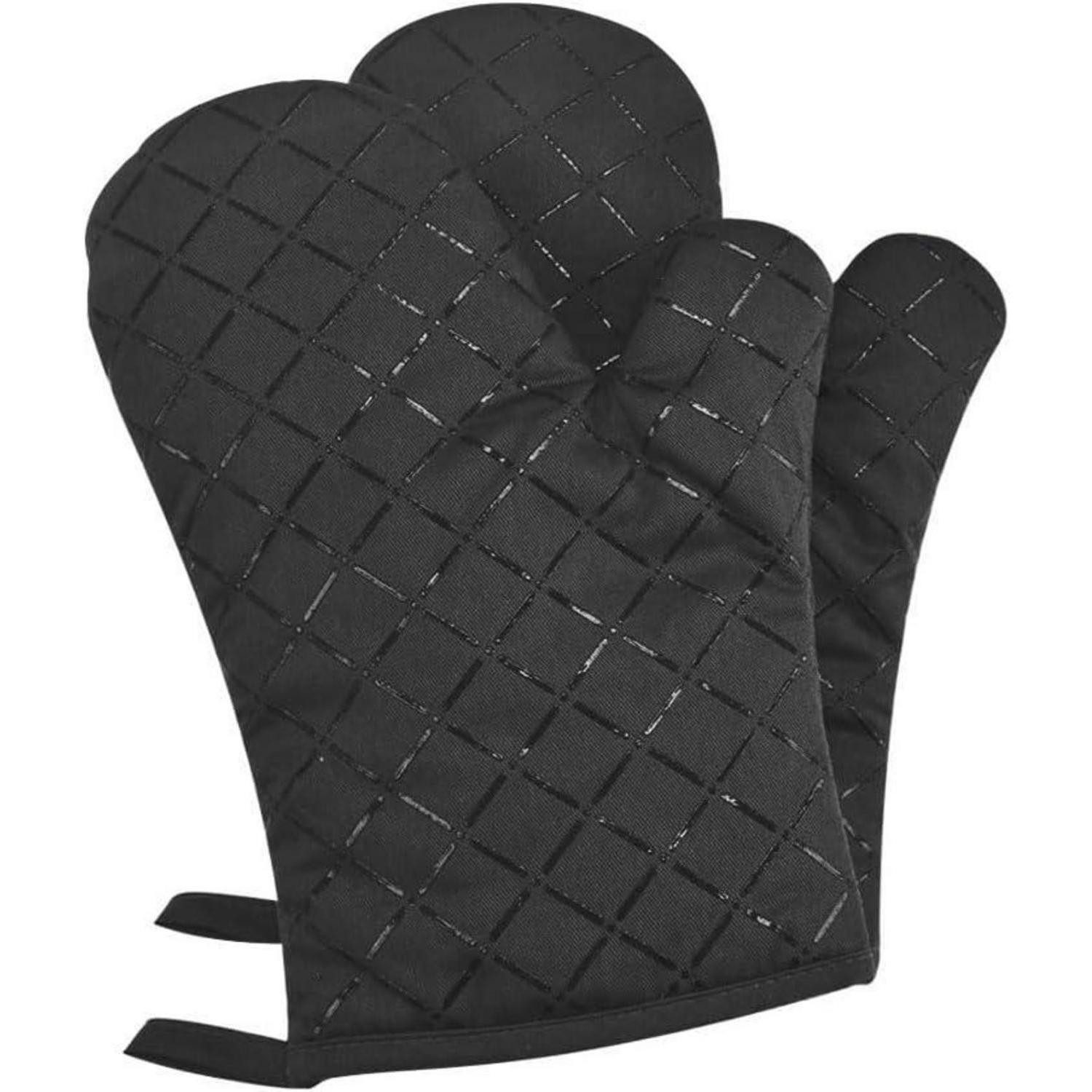 LuxusKollektion Grillhandschuhe Premium Hitzebeständige BBQ Grillhandschuhe 240 °C Silikon Schwarz