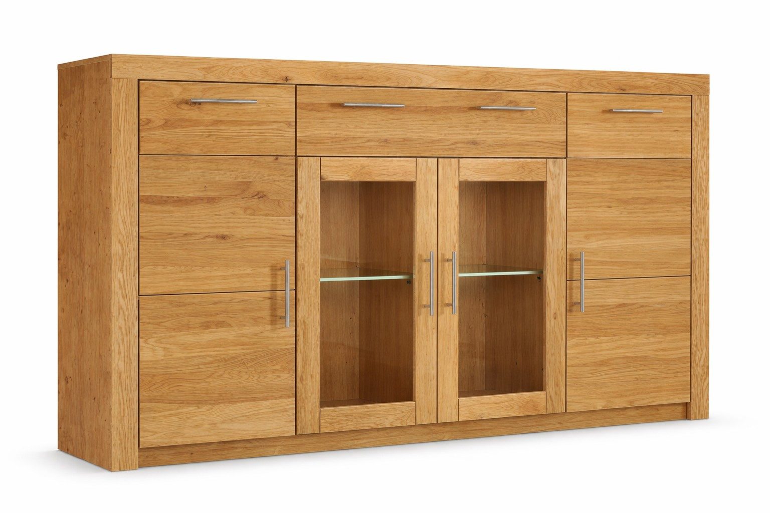 bv-vertrieb Anrichte Highboard Metallgriffe-u. Scharniere Kommode Sideboard Wildeiche #4049