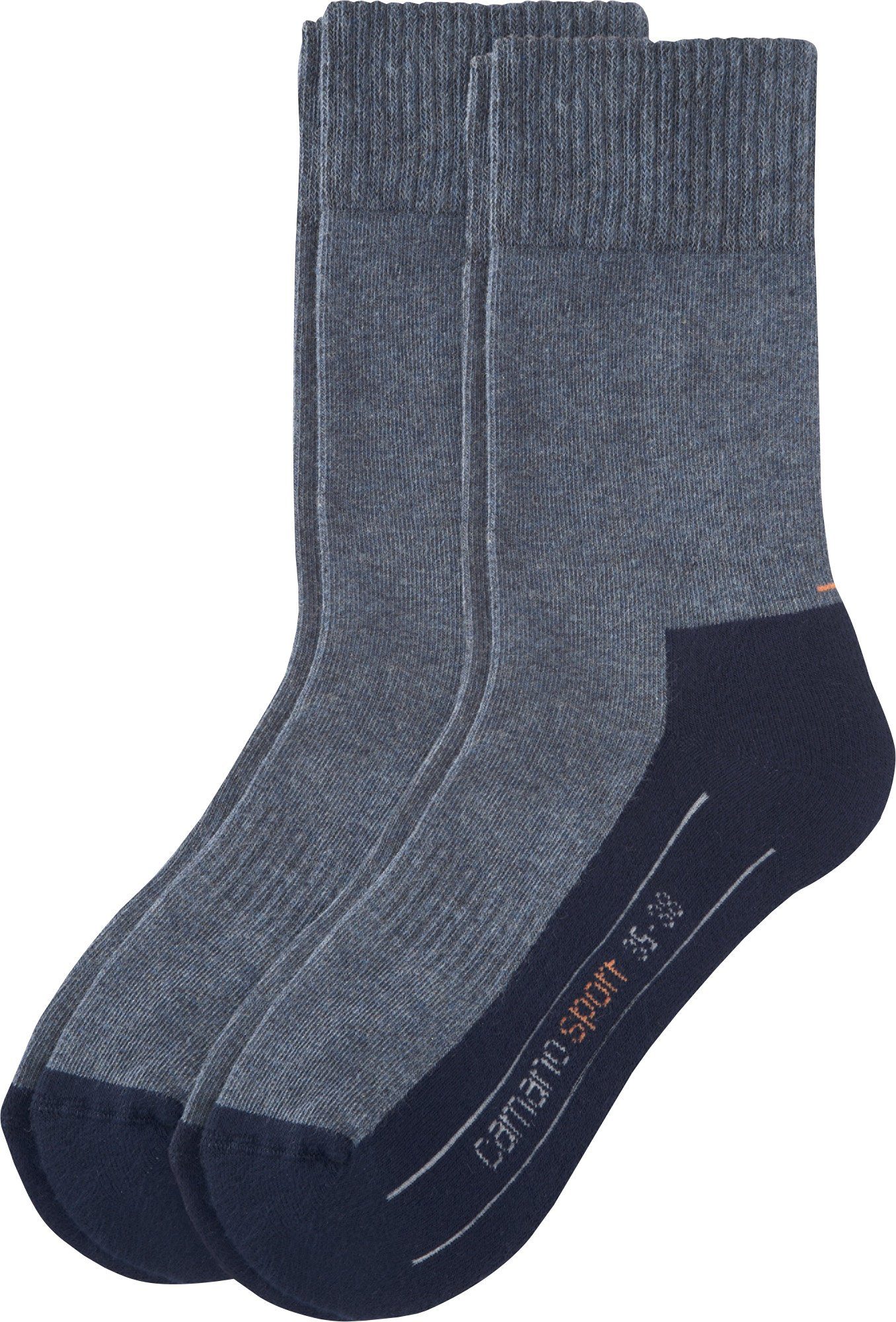 Camano Socken Unisex-Sportsocken 2 Paar Uni, Material: 47% Polyester , 37%  Baumwolle , 15% Polyamid , 1% Elasthan