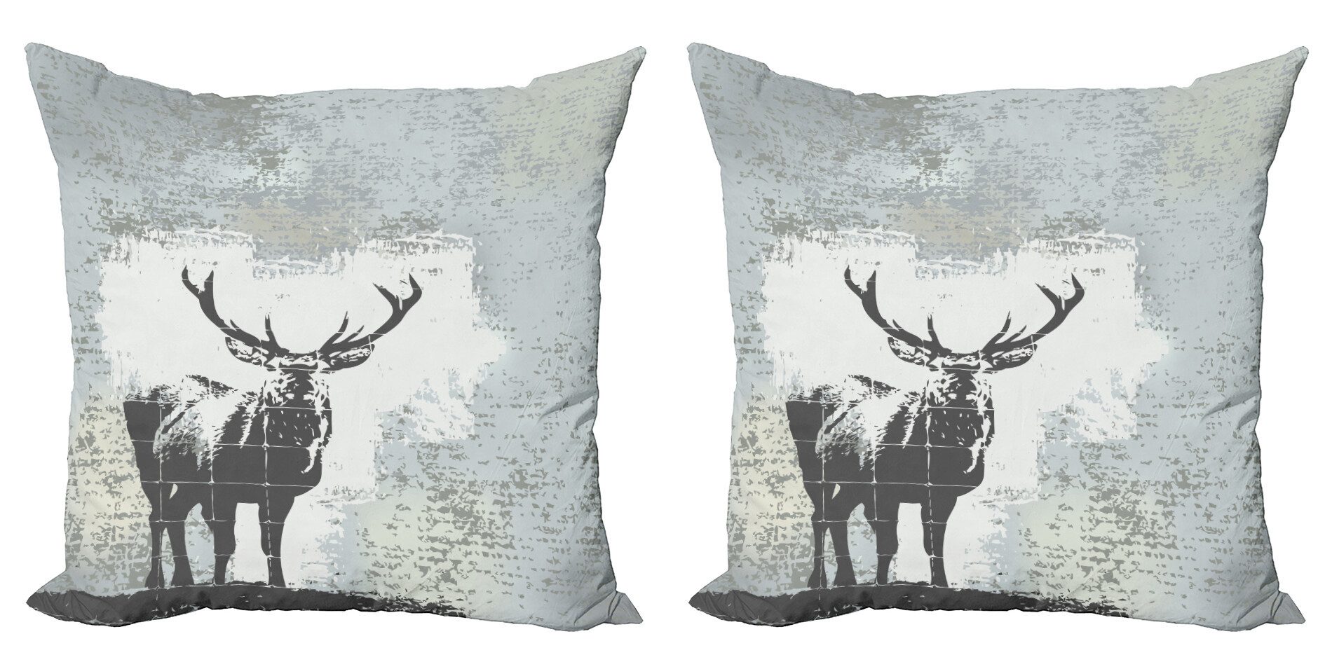 Abakuhaus Подушкиbezüge Modern Accent Doppelseitiger Digitaldruck, (2 Stück), Geweih Hirsch Silhouette Grunge