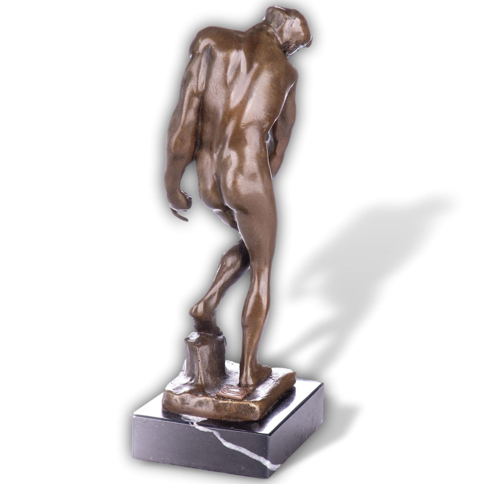 Aubaho Skulptur Skulptur Bronze nach Adam Rodin Kopie 20cm Akt Replik Antik-Stil Figur