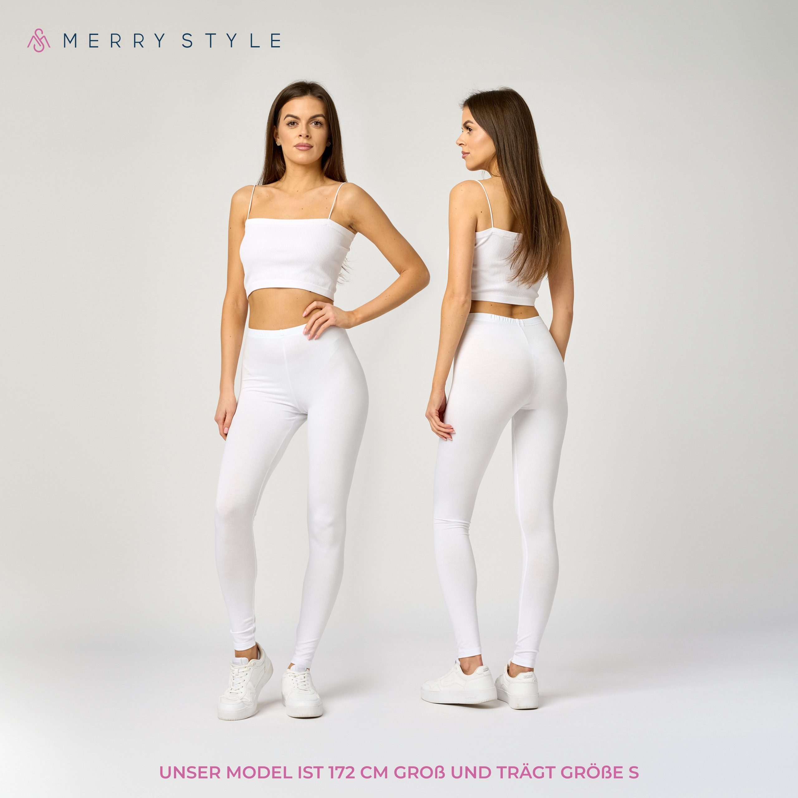 Merry Style Leggings Damen Frauen Hosen aus Viskose MS10-143 (1-tlg) elastischer Bund, atmungsaktiv