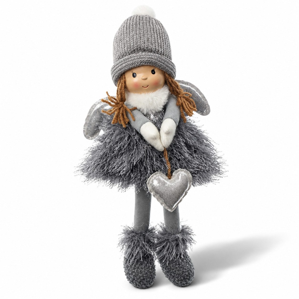 Home-trends24.de Engelfigur Kantenfigur Engel Deko Figur Weihnachten Textil Höhe 40 cm (1 St)