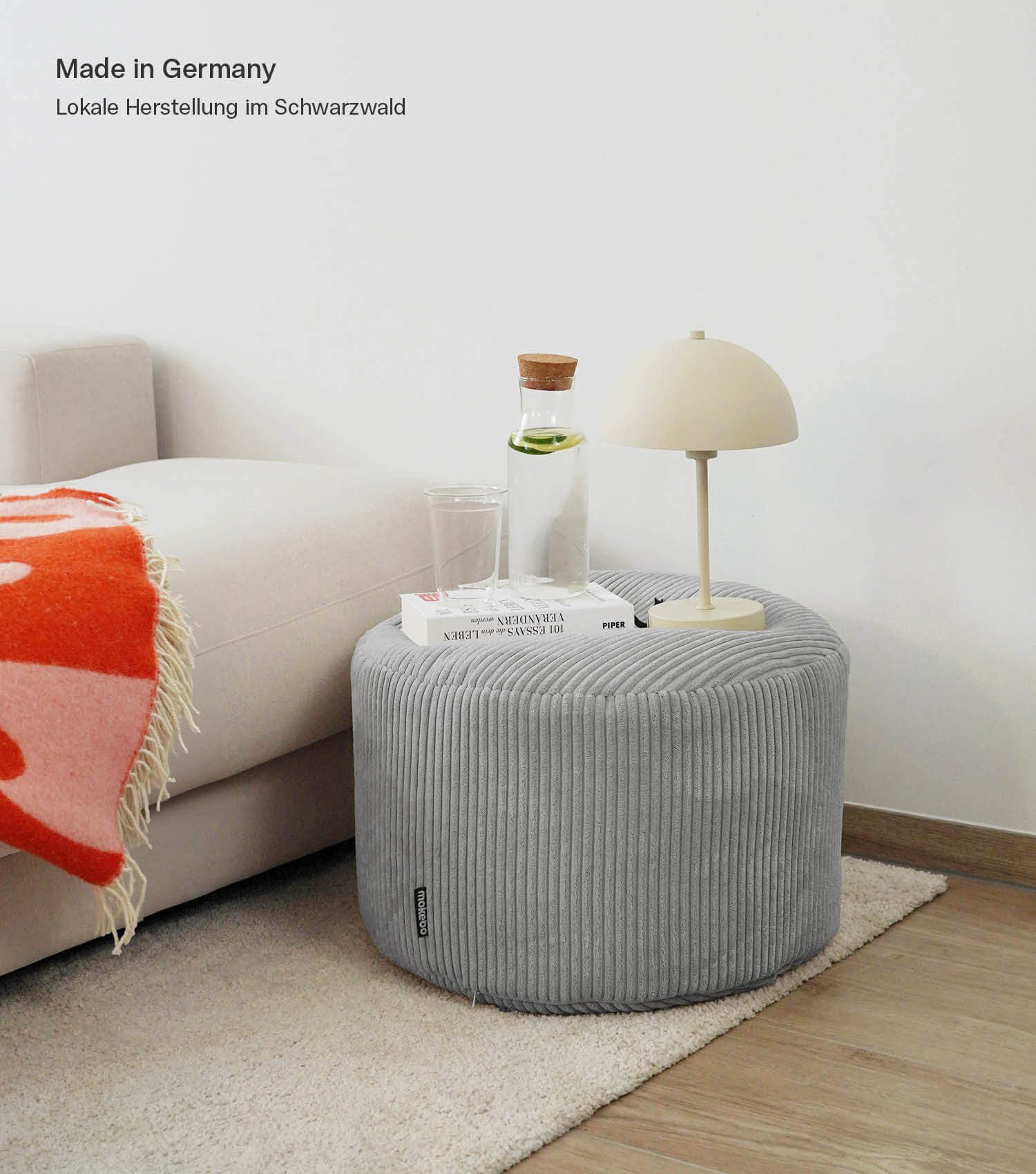 mokebo Pouf Der faule Lenz (aus Cordstoff), Sitzhocker, XL Bodenkissen, Fuß günstig online kaufen