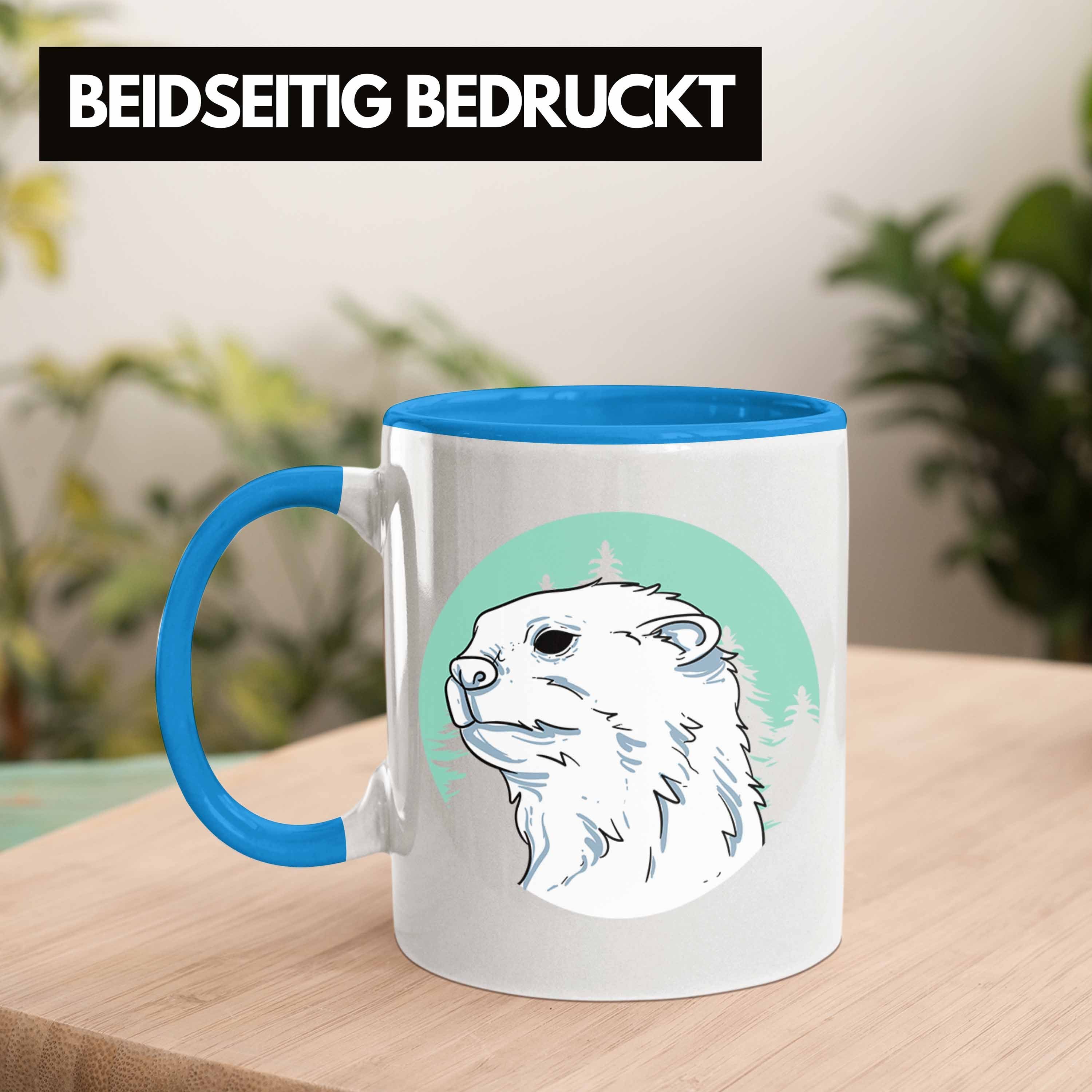 Geschenk Natur Tasse Geburtstag Tasse Otter Otter-Liebhaber Blau Geschenkidee Trendation