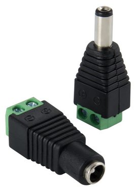 Poppstar DC Adapter auf 2-Pol Terminalblock für LED Streifen, Beleuchtung, CCTV Stromadapter DC 5,5x2,5mm zu 2-Pol Terminalblock, (5x Stecker / 5x Buchse)