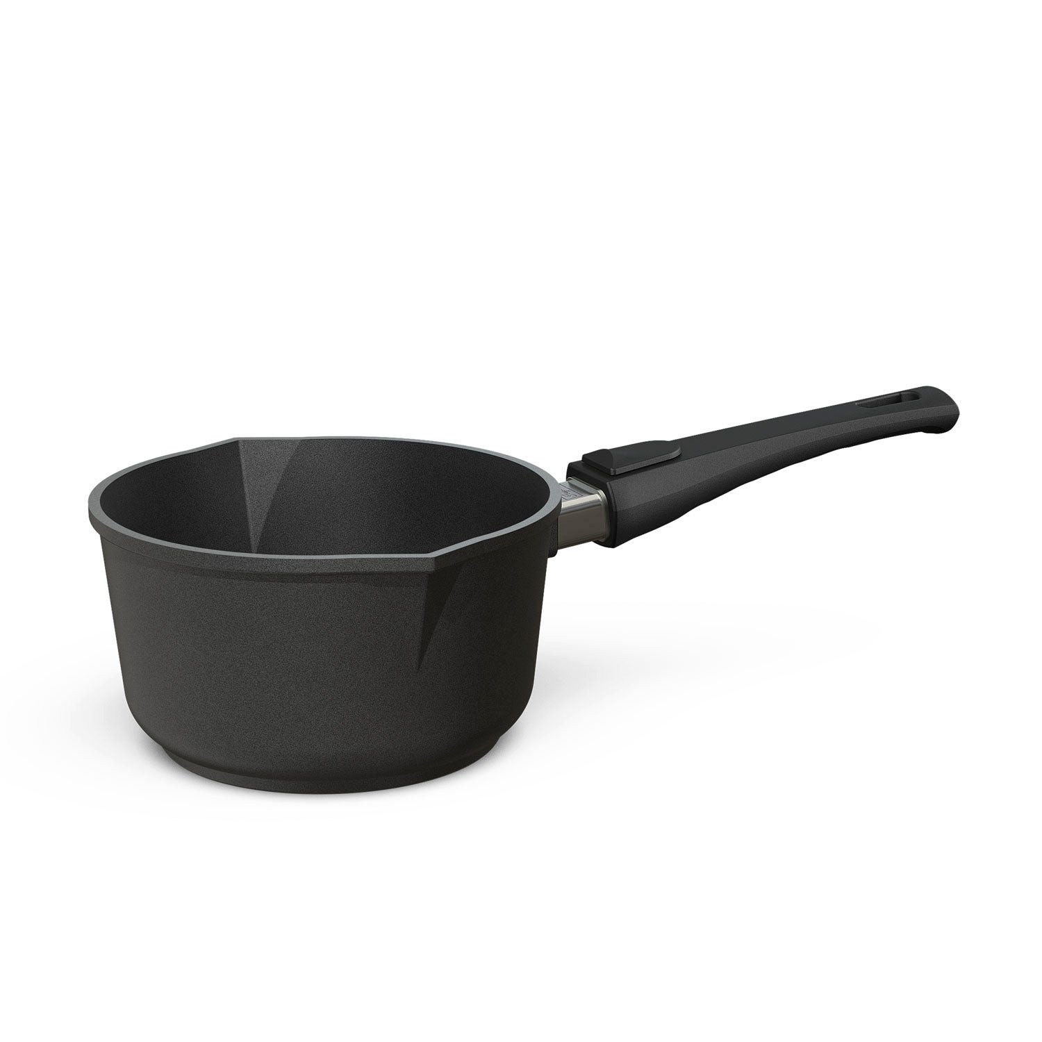 Hoffmann Germany Milchtopf Stieltopf Aluguss mit Ausgießer Ø 18 cm – Made in Germany, Aluguss (1-tlg., 1x Milchtopf Ø 18 cm), Ausgießer, abnehmbarer Griff, Antihaft, backofenfest, Induktion