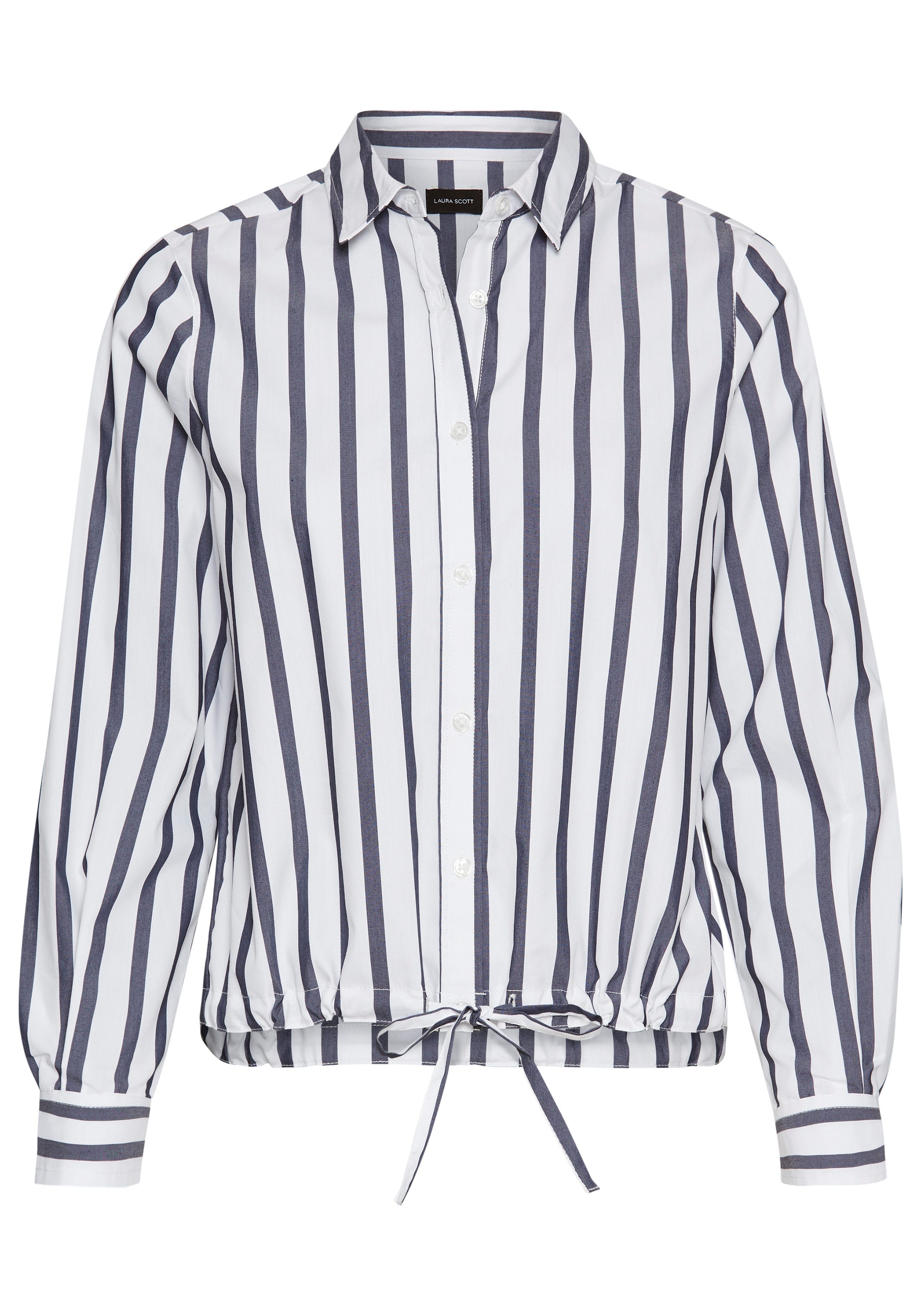 Laura Scott Hemdbluse in verkürzter Form mit Bindeband. Reduzierter Preis € 22,17. Unverbindliche Preisempfehlung € 49,99