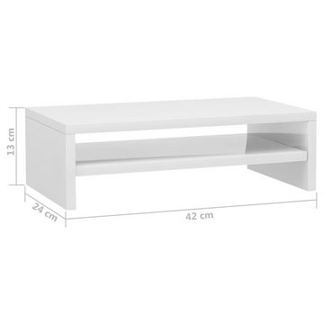 furnicato TV-Schrank Monitorständer Hochglanz-Weiß 42x24x13 cm Holzwerkstoff