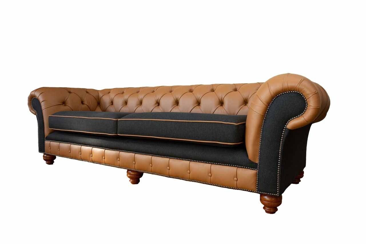 JVmoebel Sofa Sofa 4 Sitzer Made In Couchen Couch Textil Neu, Chesterfield Europe Big Polster Leder