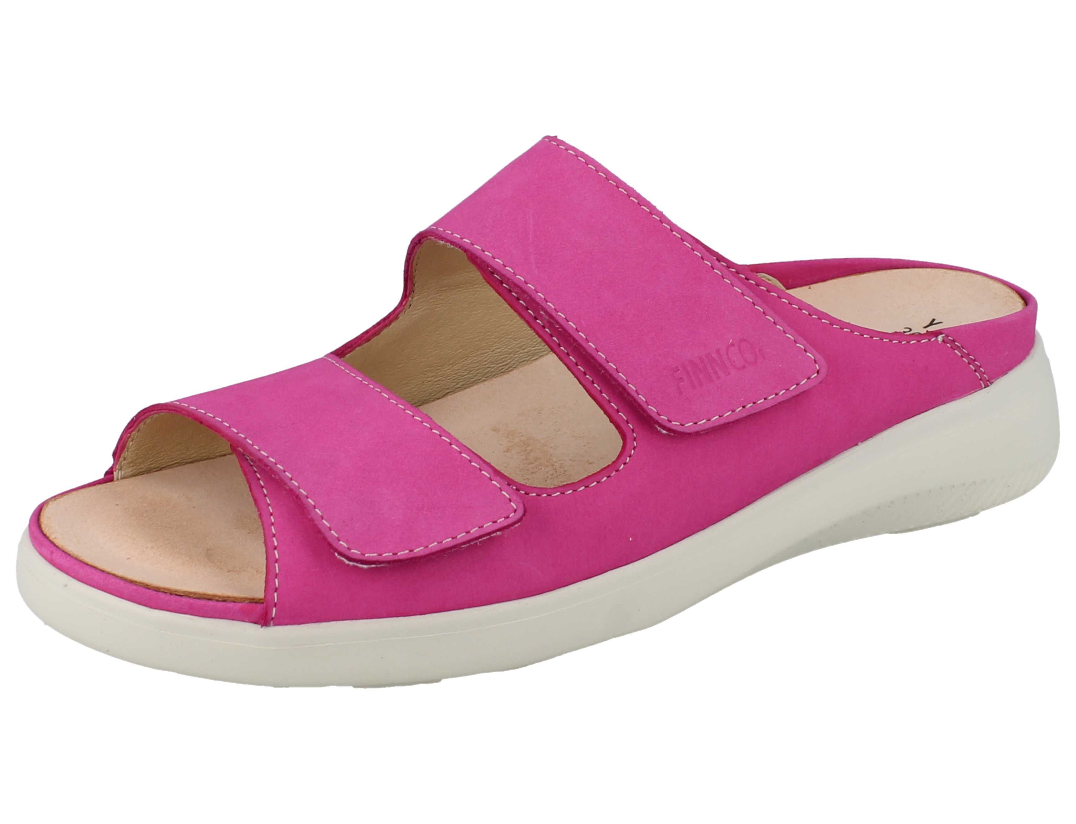 FINN COMFORT Flores-Soft Damen Pantolette pink Nubukleder - Größe: Pantolette
