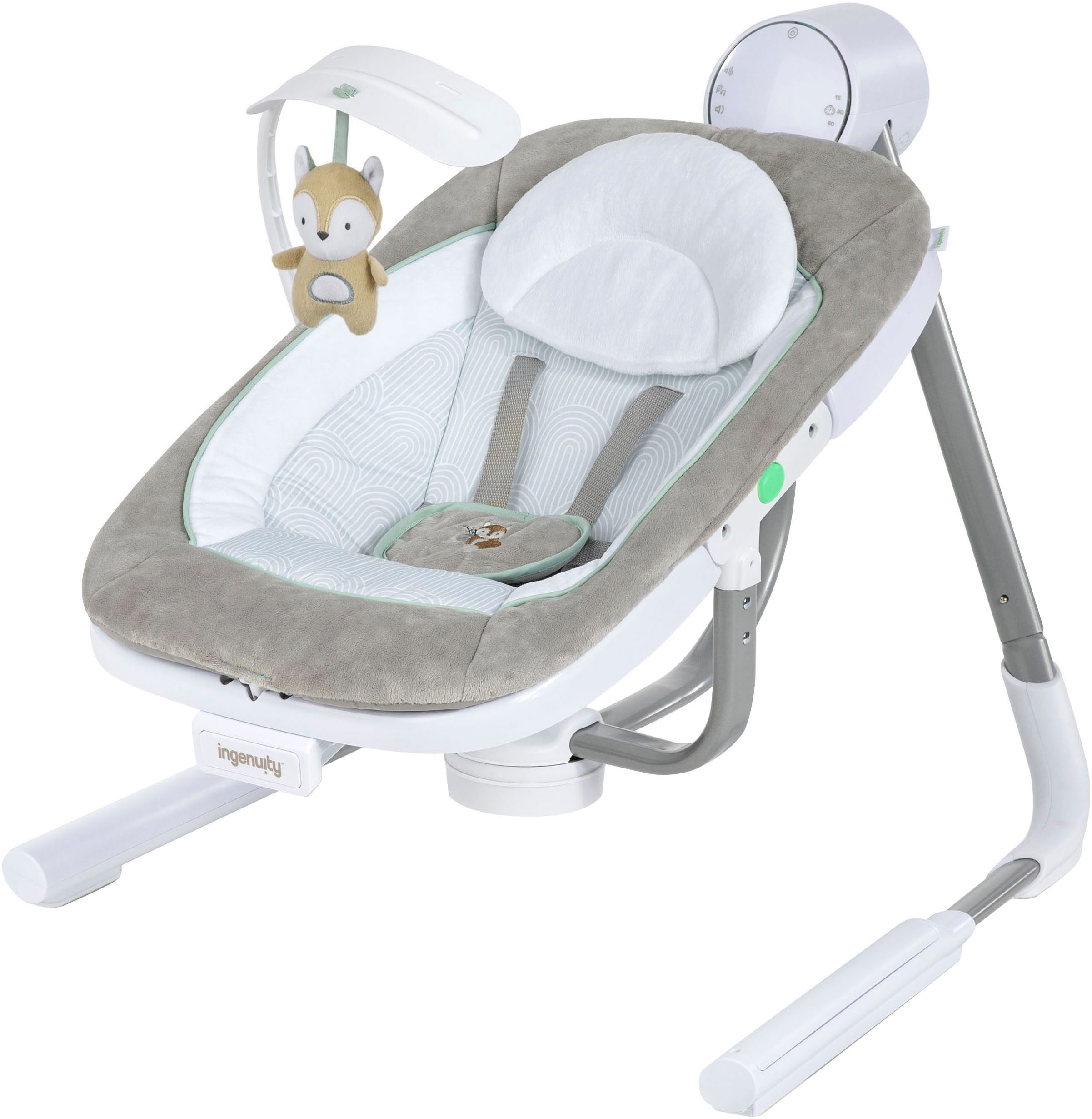 ingenuity Baby Rocker AnyWay Sway Dual-Direction Portable Swing - Ray, with sound effect