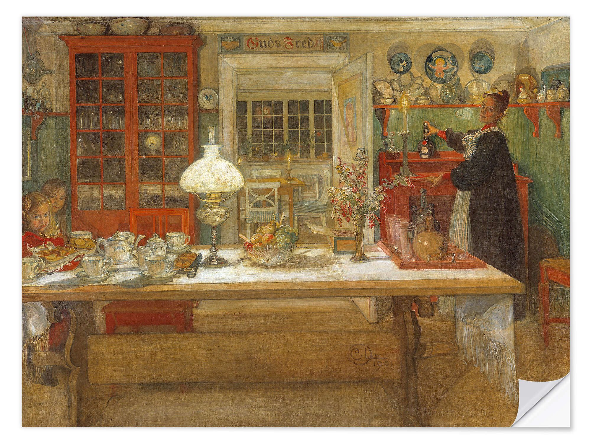 Posterlounge Wandfolie Carl Larsson, Immer bereit für ein Spiel, Malerei