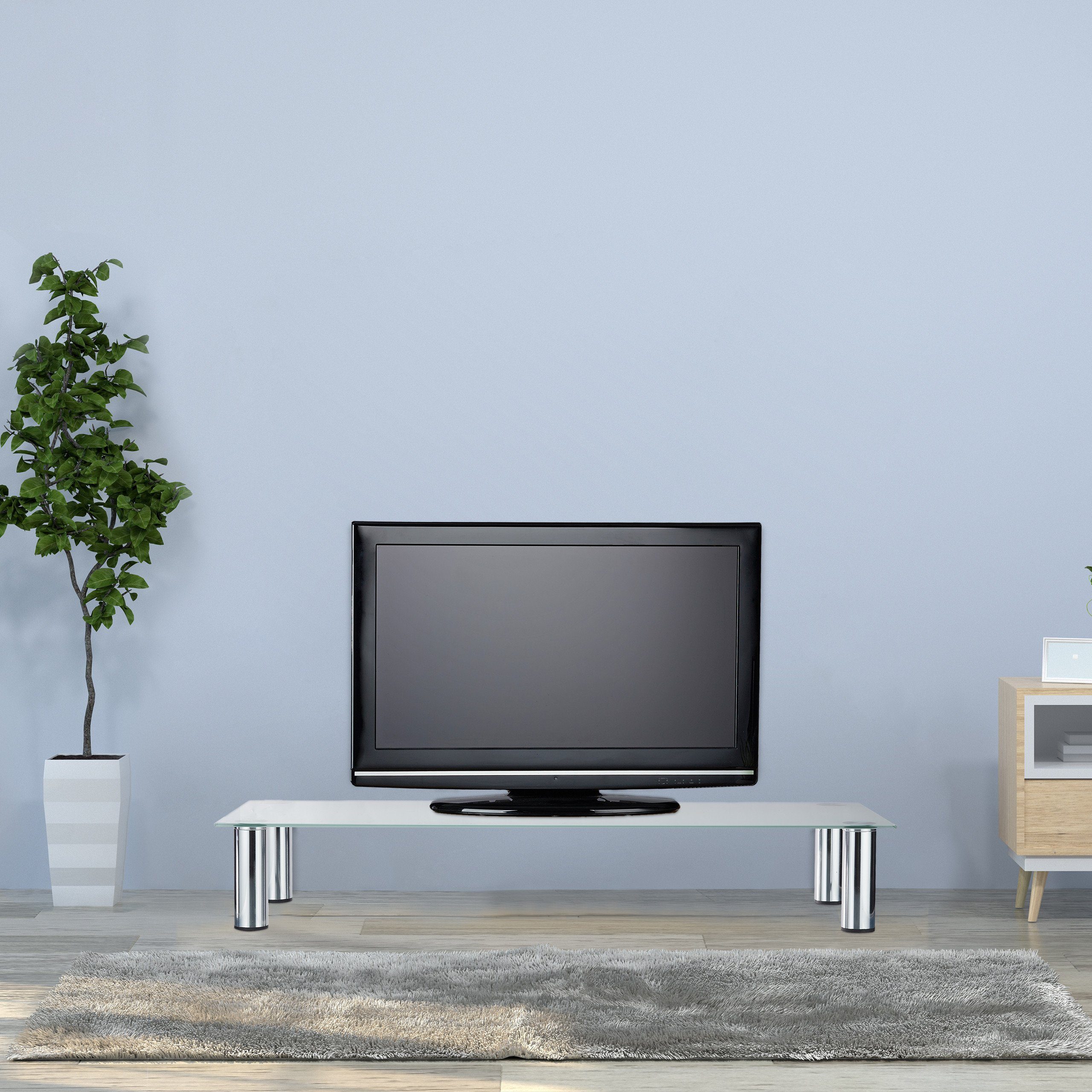 relaxdays TV-Regal TV-Tisch Glas
