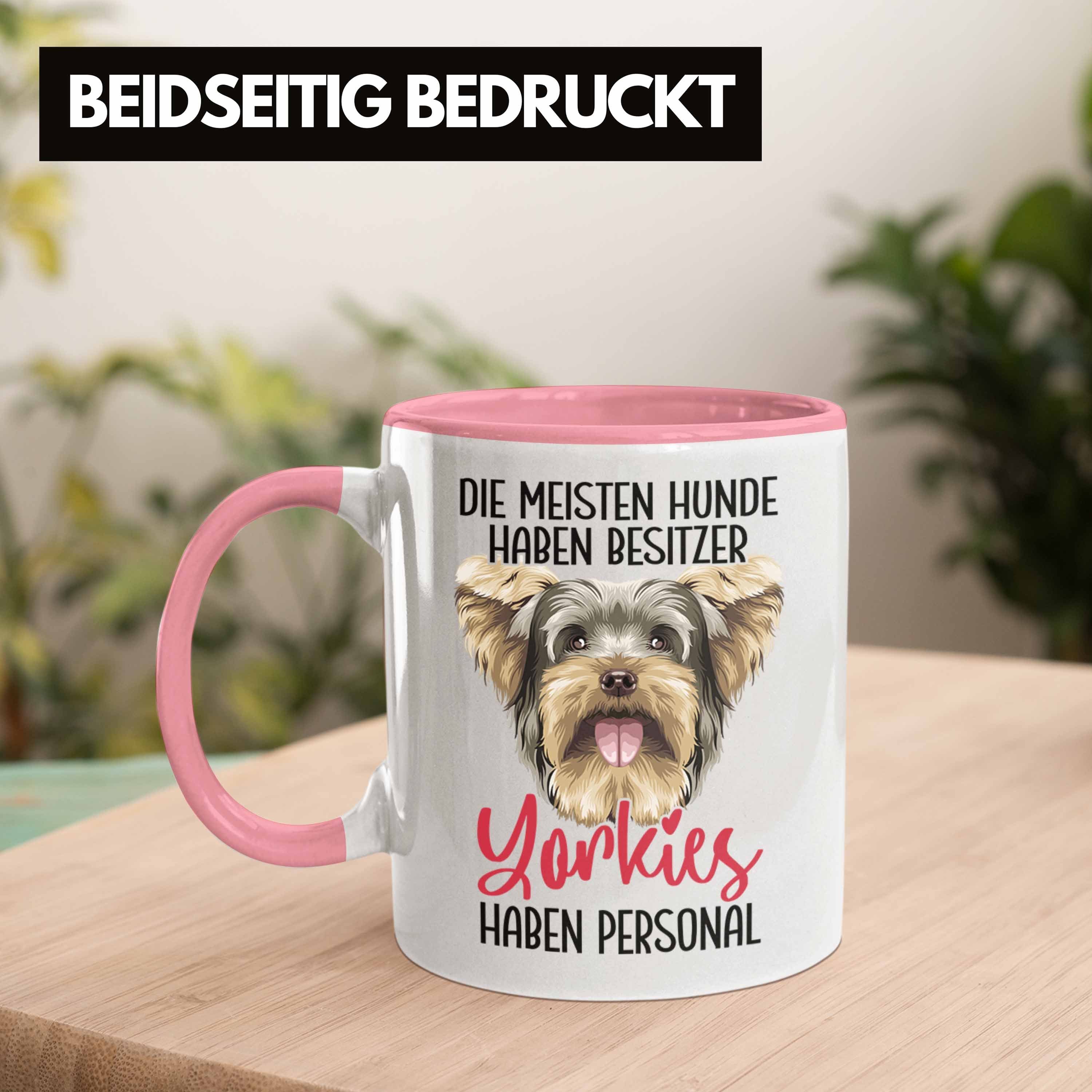 Geschenk Trendation Tasse Tasse Liebhaber Kaffee-Becher Yorkie-Besitzer Yorkie Hund Rosa Ges