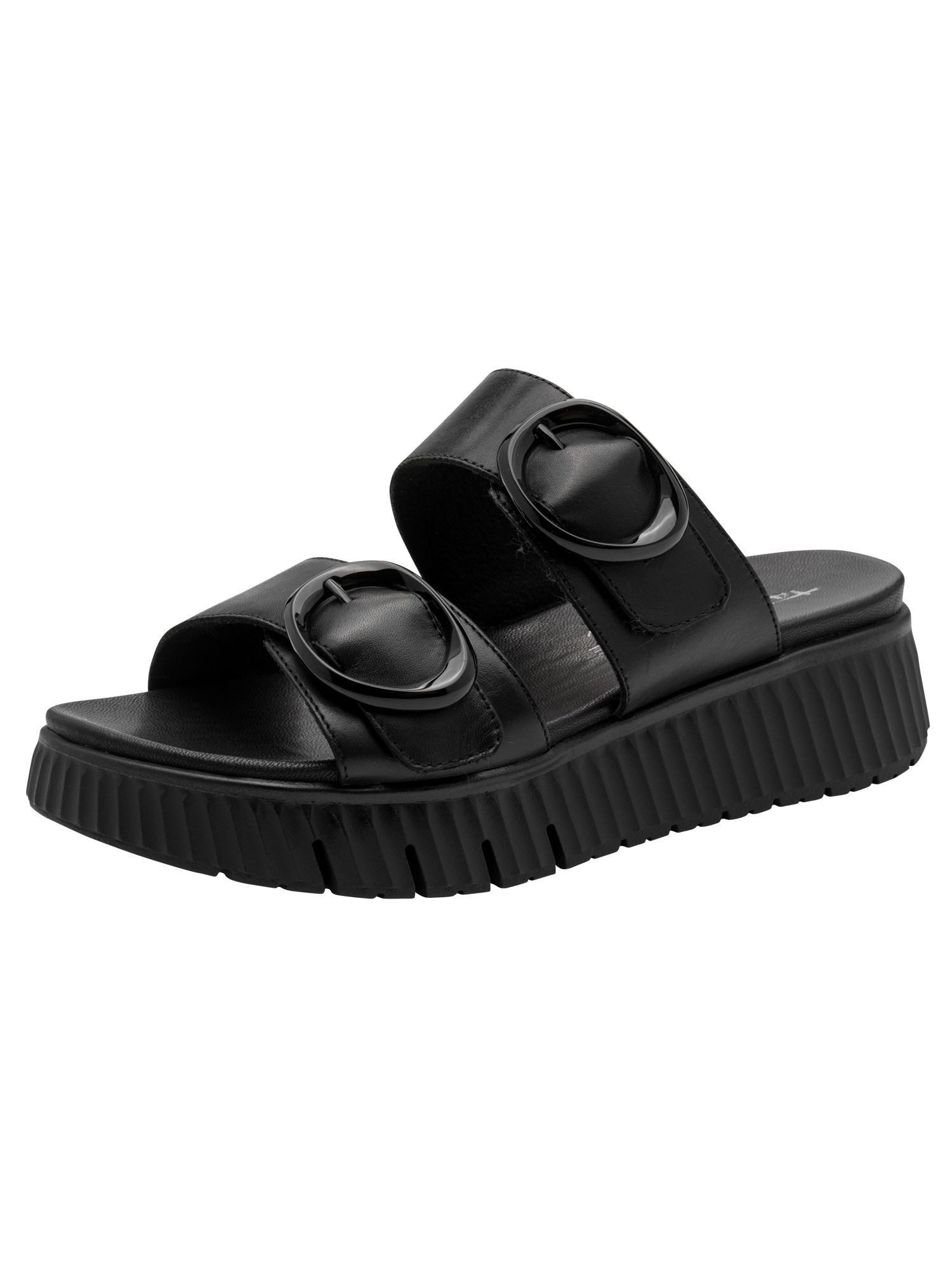 Tamaris WIDE FIT MultiAdjustable, comfortFit aus Leder Keilpantolette MultiAdjustable
