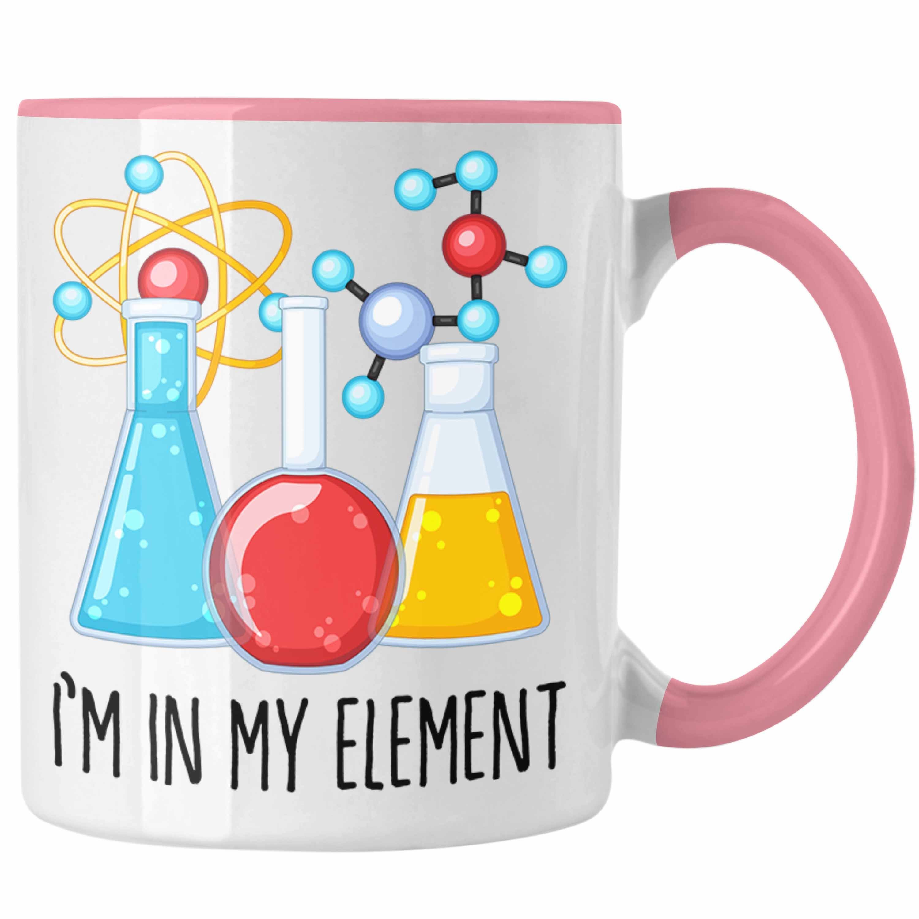 Trendation Tasse Chemiker Tasse Geschenk Im In My Element Kaffeetasse Chemie Student Le Rosa